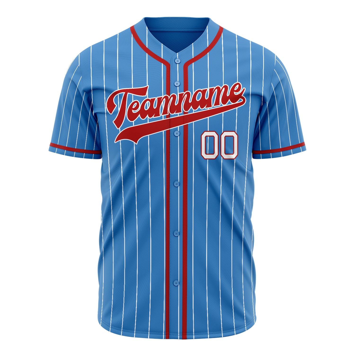 Benutzerdefiniertes Professionelles Puderblau Rot Baseballtrikot