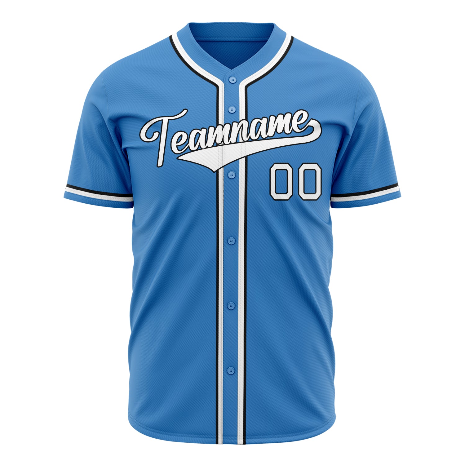 Benutzerdefiniertes Professionelles Puderblau Weiß Baseballtrikot