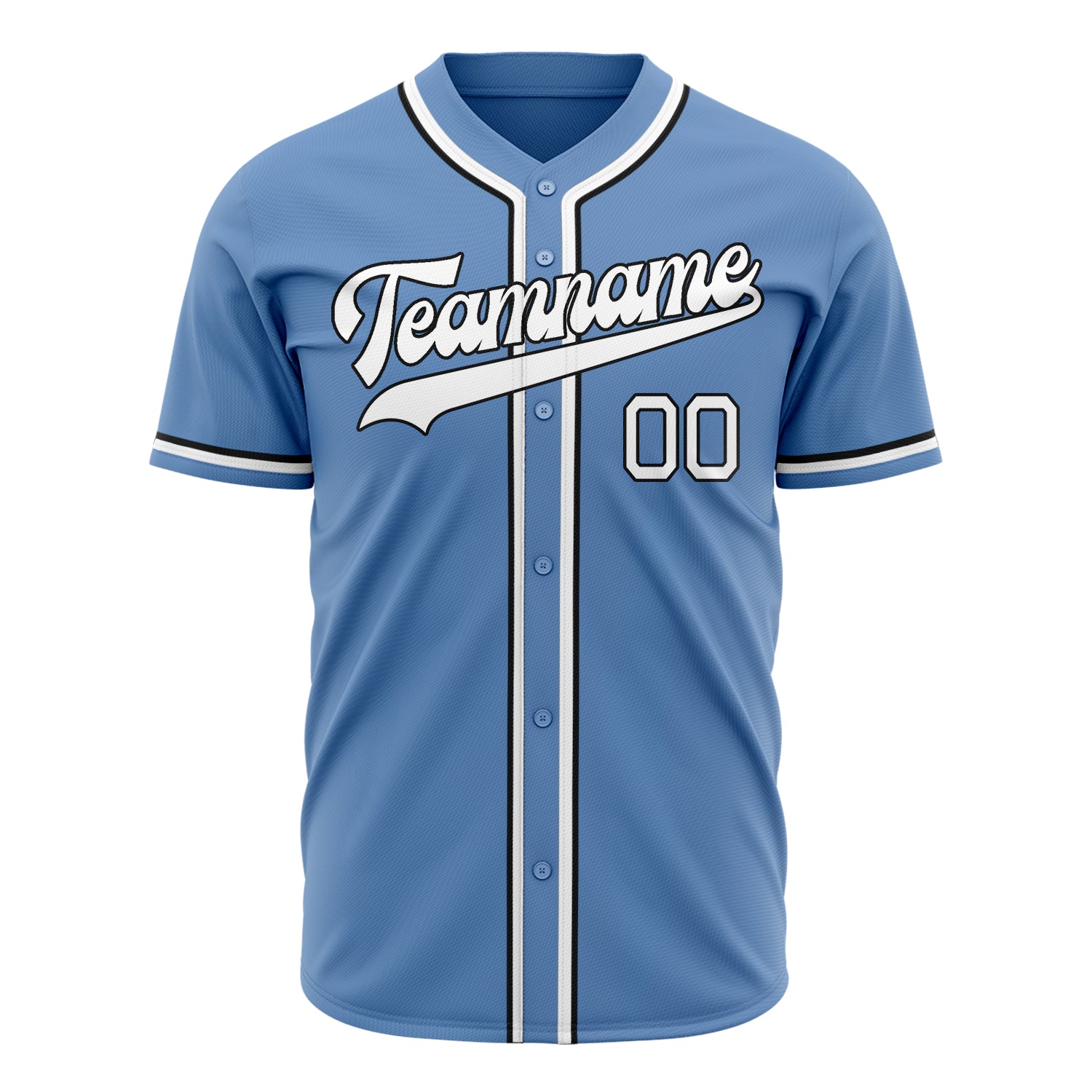 Benutzerdefiniertes Professionelles Hellblau Weiß Baseballtrikot