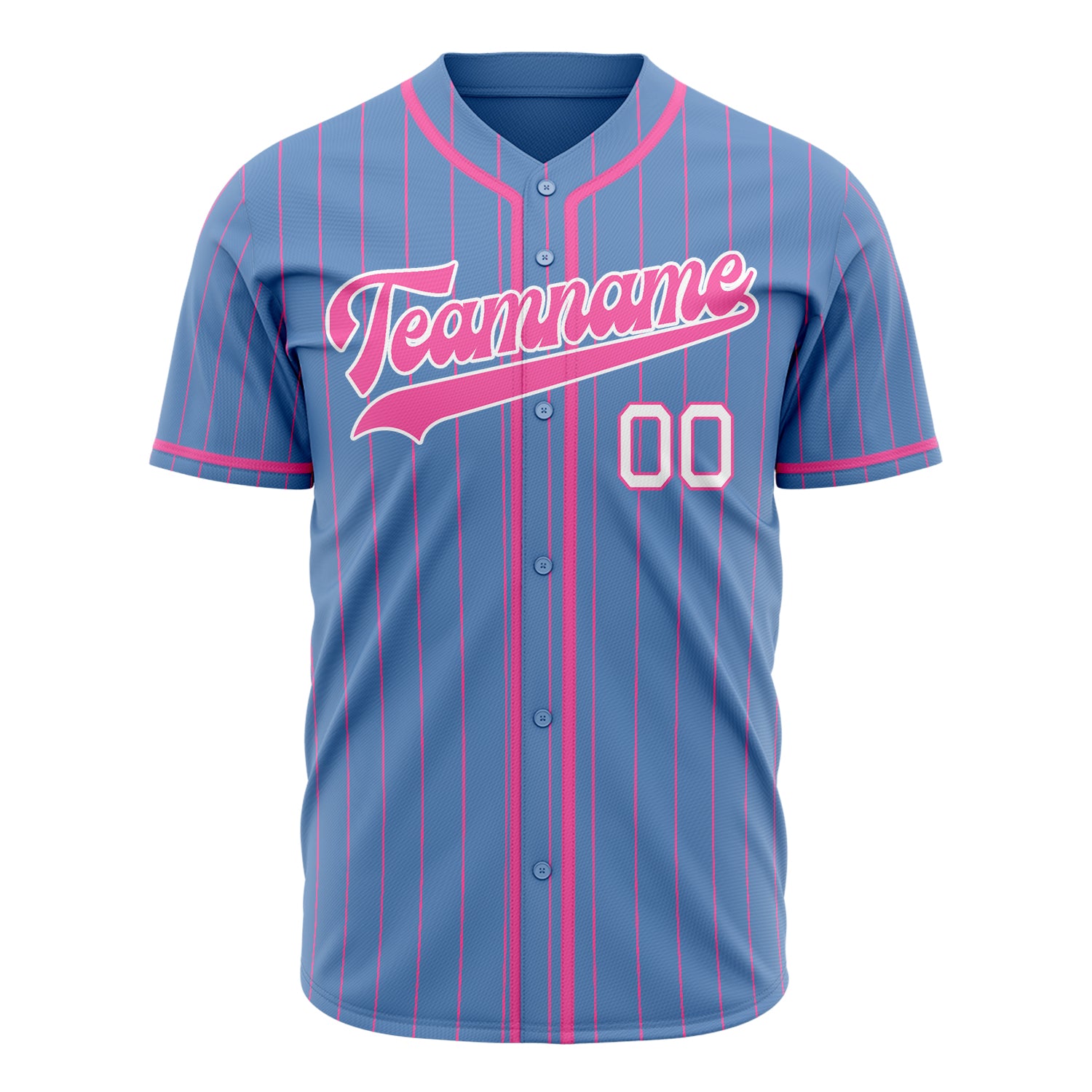 Benutzerdefiniertes Professionelles Hellblau Rosa Baseballtrikot