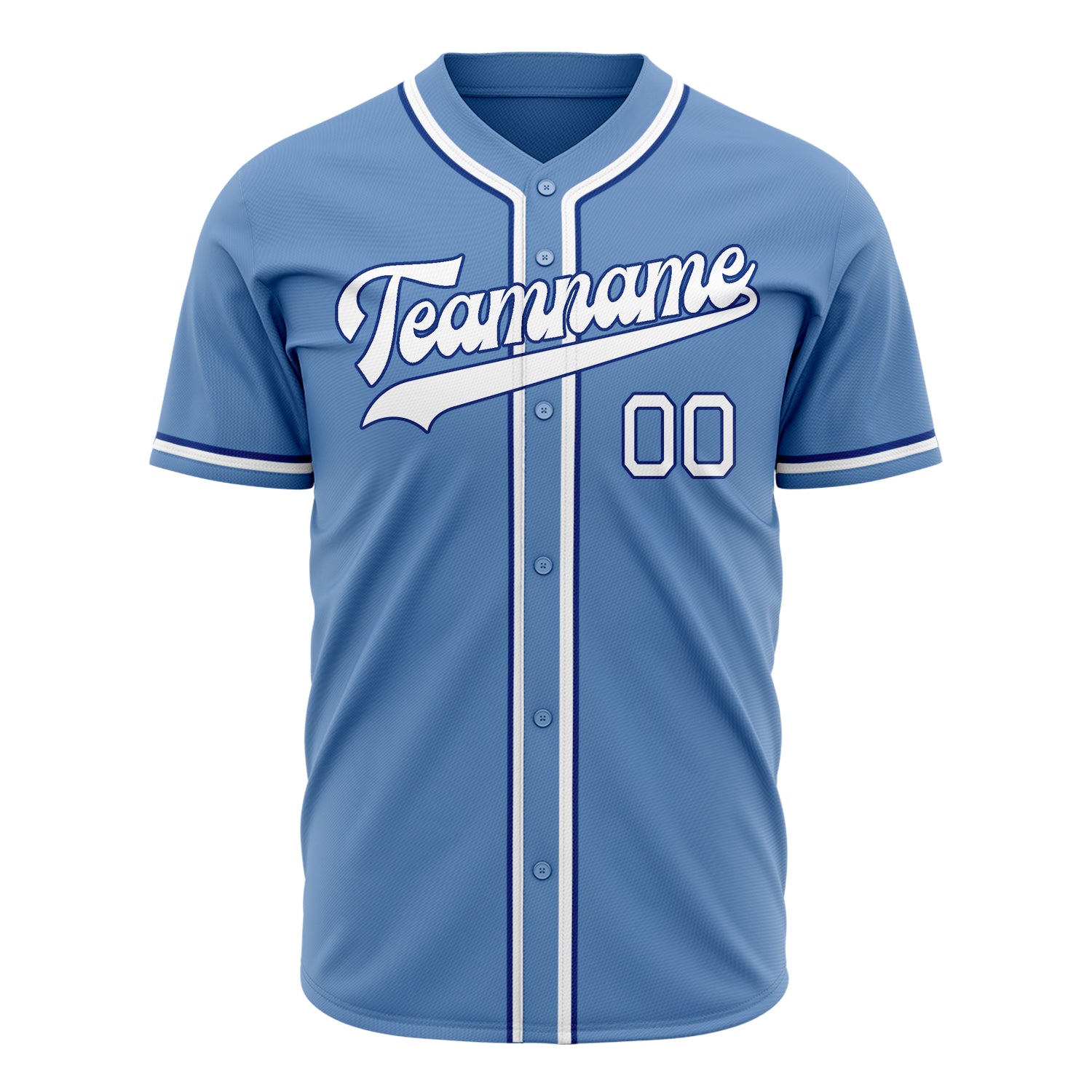 Benutzerdefiniertes Professionelles Hellblau Weiß Baseballtrikot