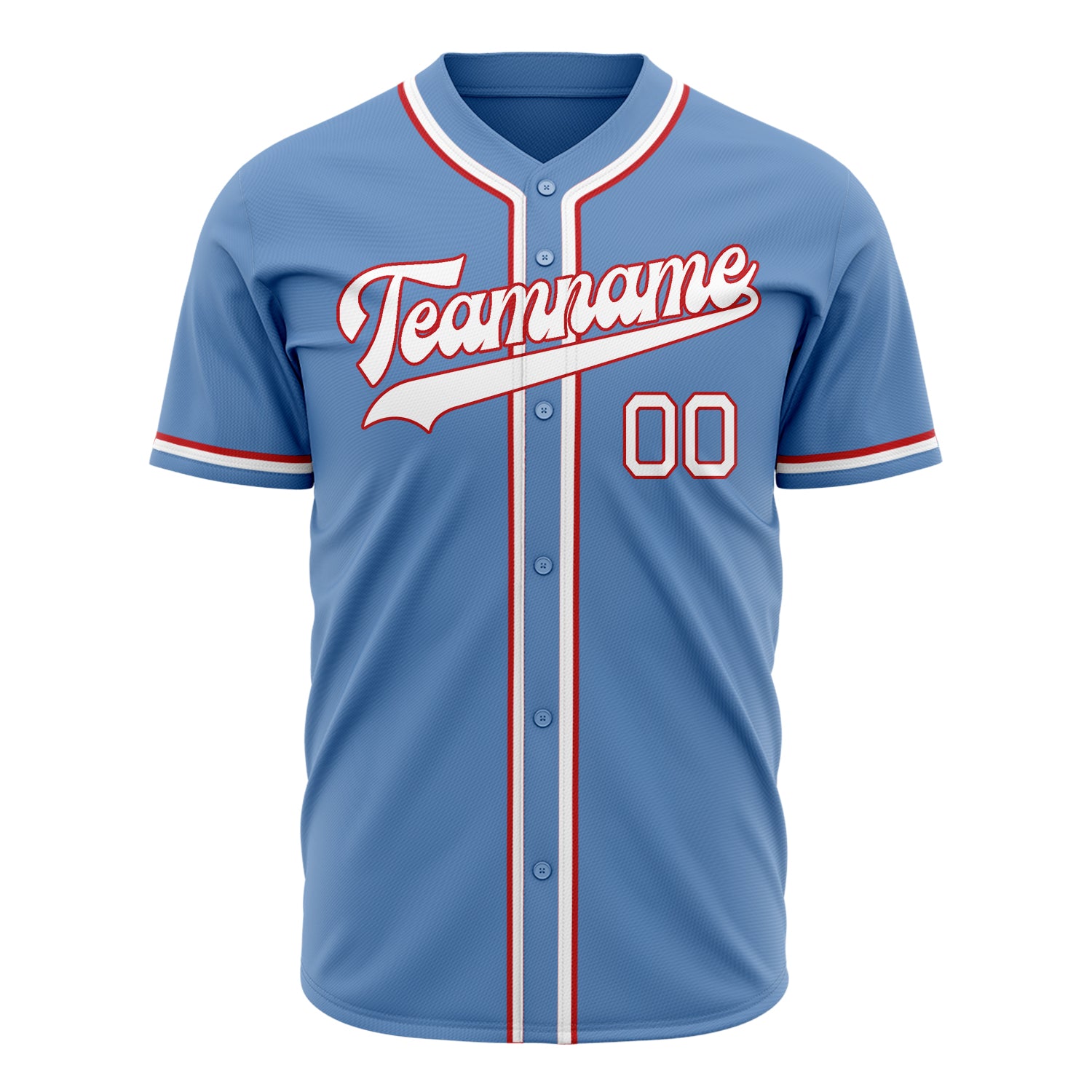 Benutzerdefiniertes Professionelles Hellblau Weiß Baseballtrikot