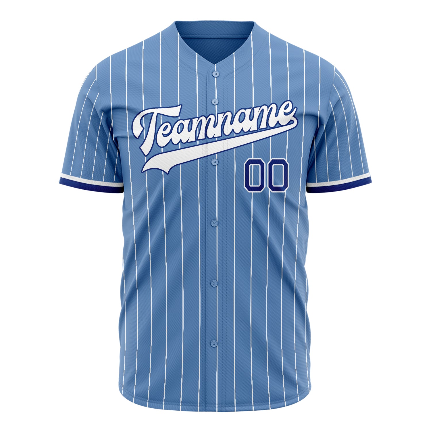 Benutzerdefiniertes Professionelles Hellblau Weiß Baseballtrikot