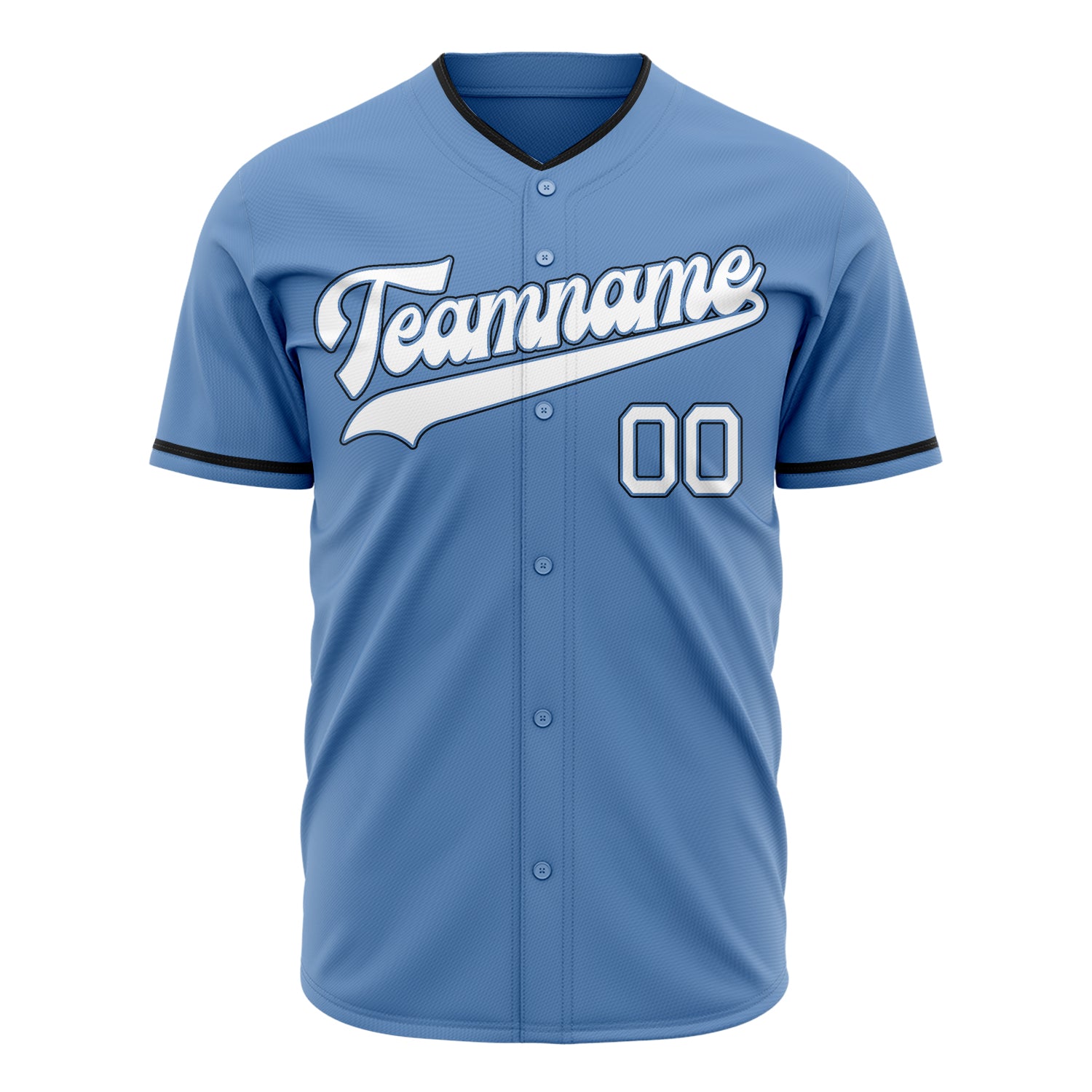 Benutzerdefiniertes Professionelles Hellblau Weiß Baseballtrikot