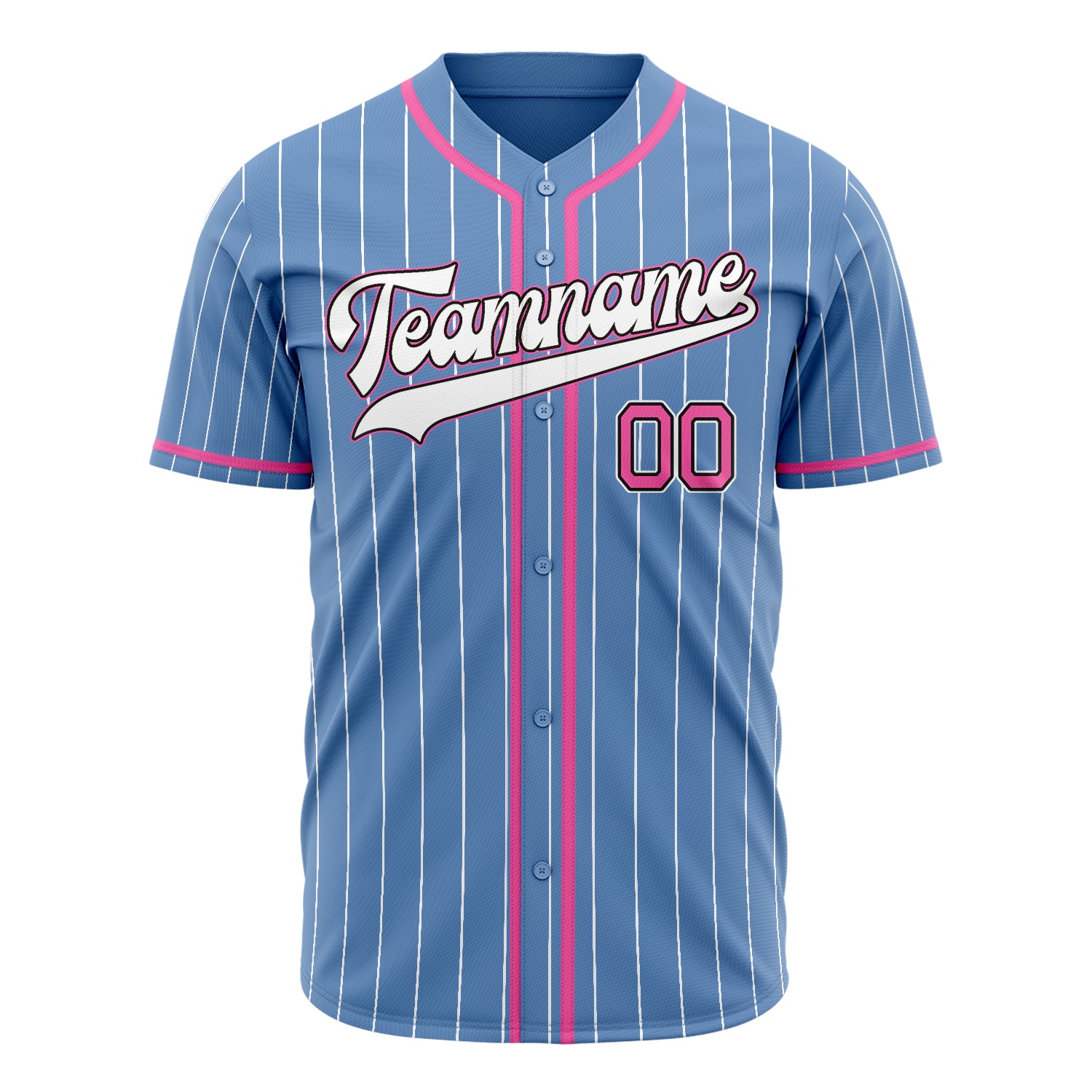 Benutzerdefiniertes Professionelles Hellblau Rosa Baseballtrikot