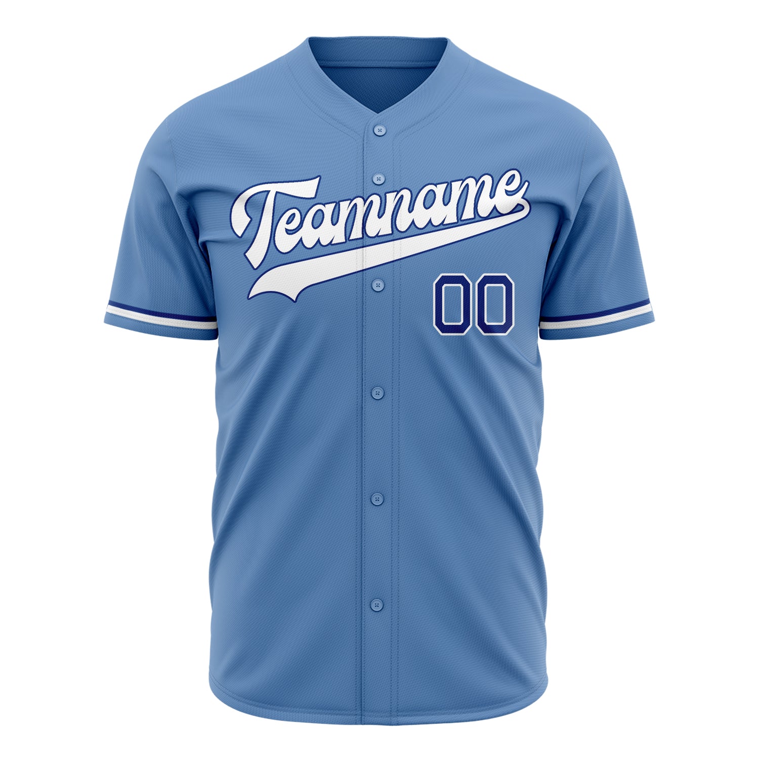 Benutzerdefiniertes Professionelles Hellblau Weiß Baseballtrikot