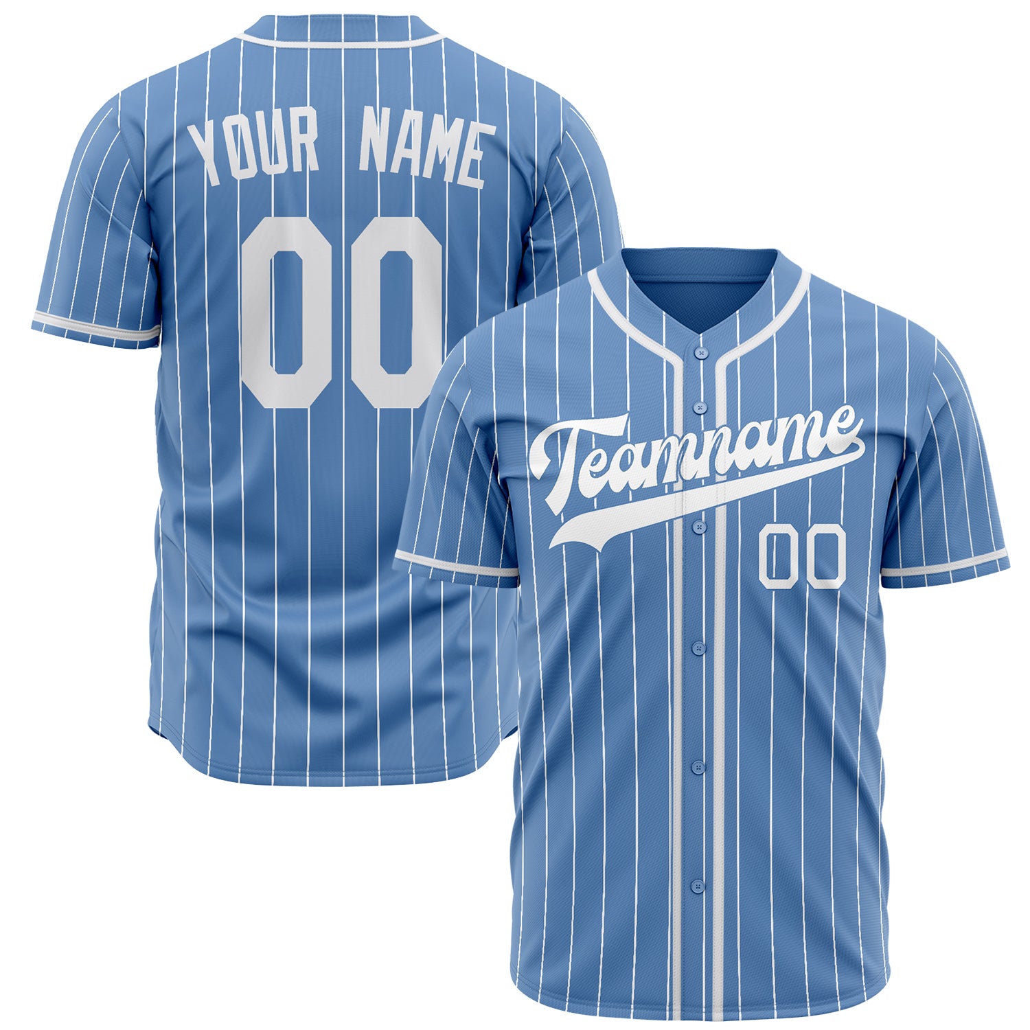 Benutzerdefiniertes Professionelles Hellblau Weiß Baseballtrikot BB02240603WY273