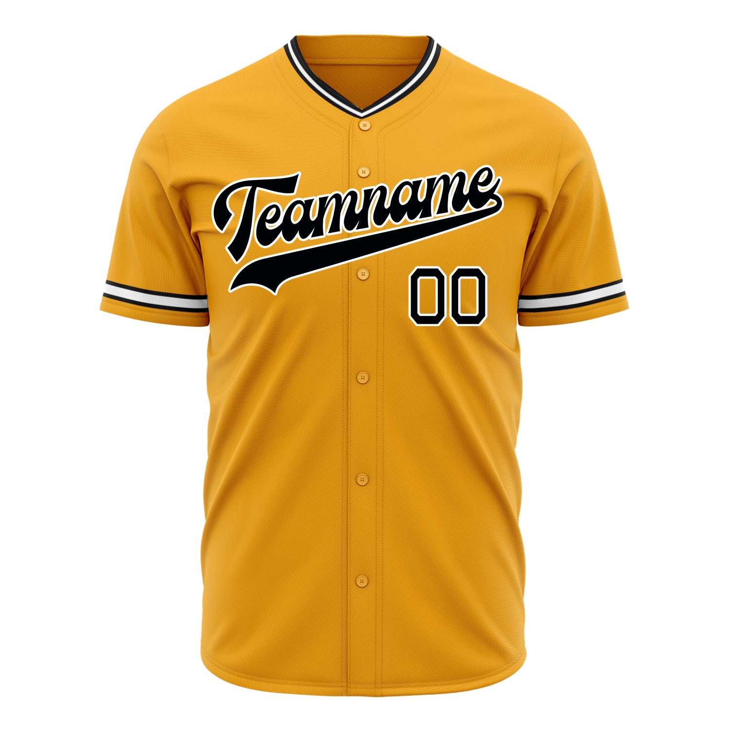 Benutzerdefiniertes Professionelles Gold Schwarz Baseballtrikot