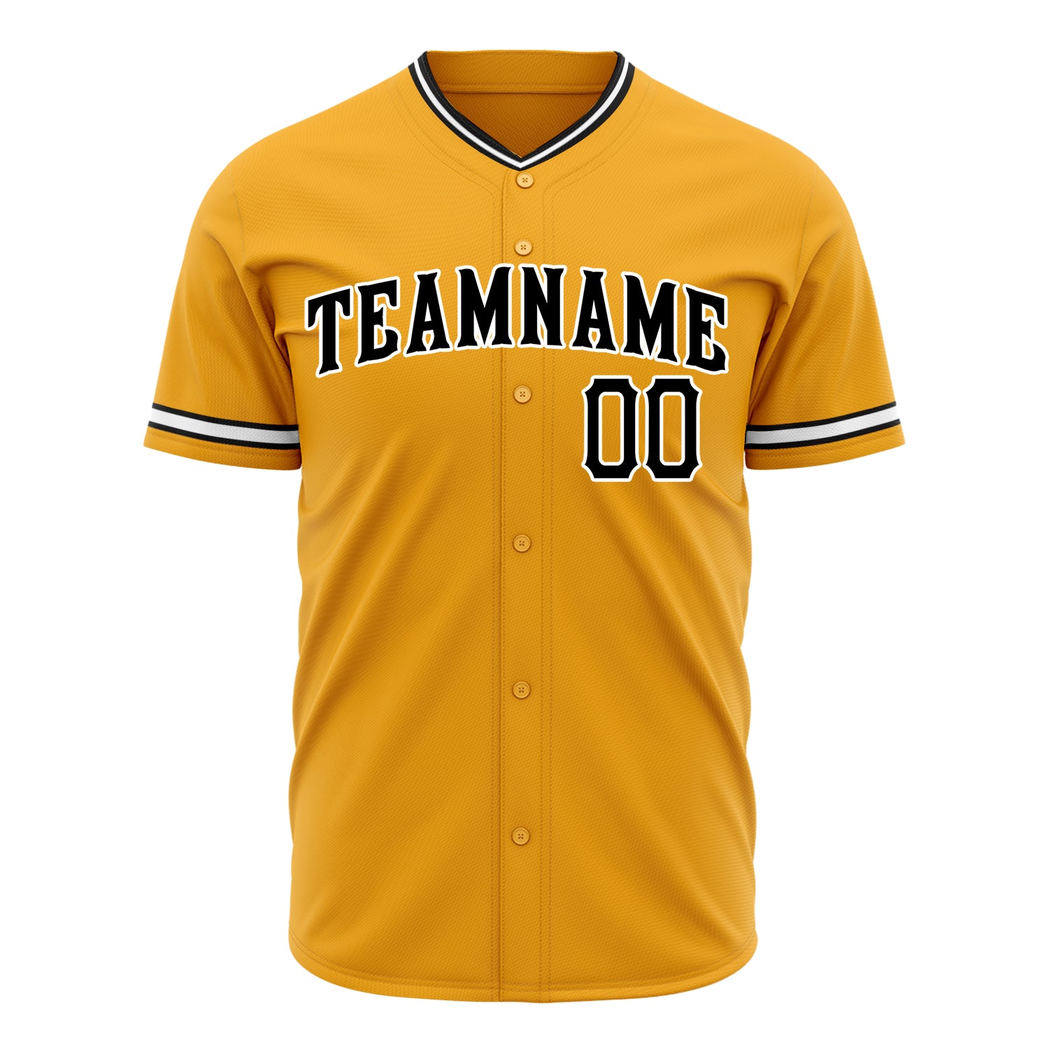 Benutzerdefiniertes Professionelles Gold Schwarz Baseballtrikot