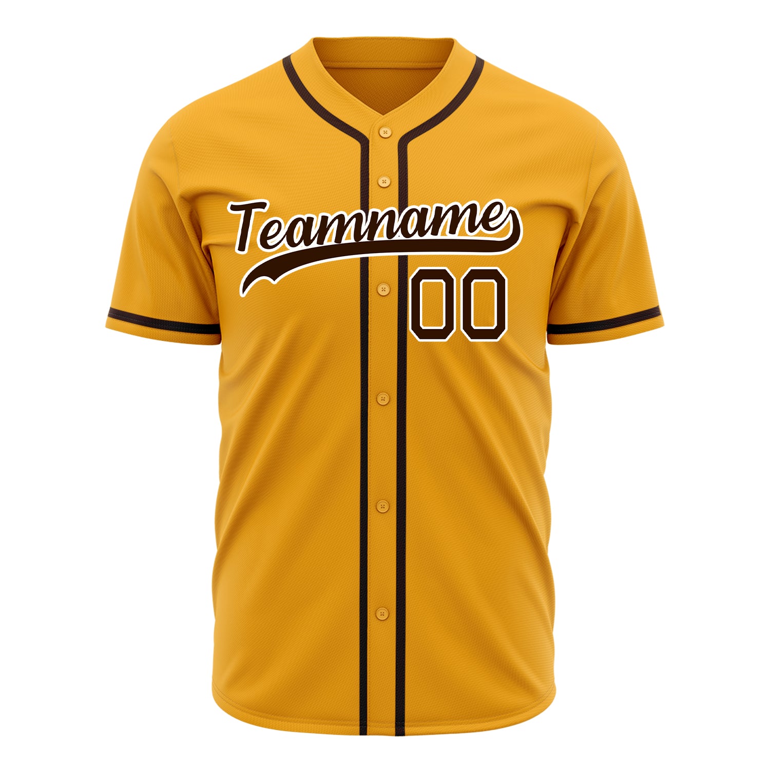 Benutzerdefiniertes Professionelles Gold Braun Baseballtrikot