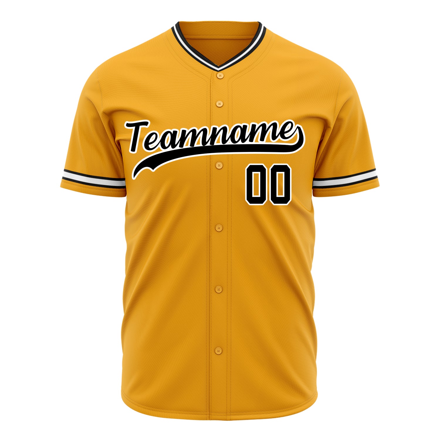 Benutzerdefiniertes Professionelles Gold Schwarz Baseballtrikot