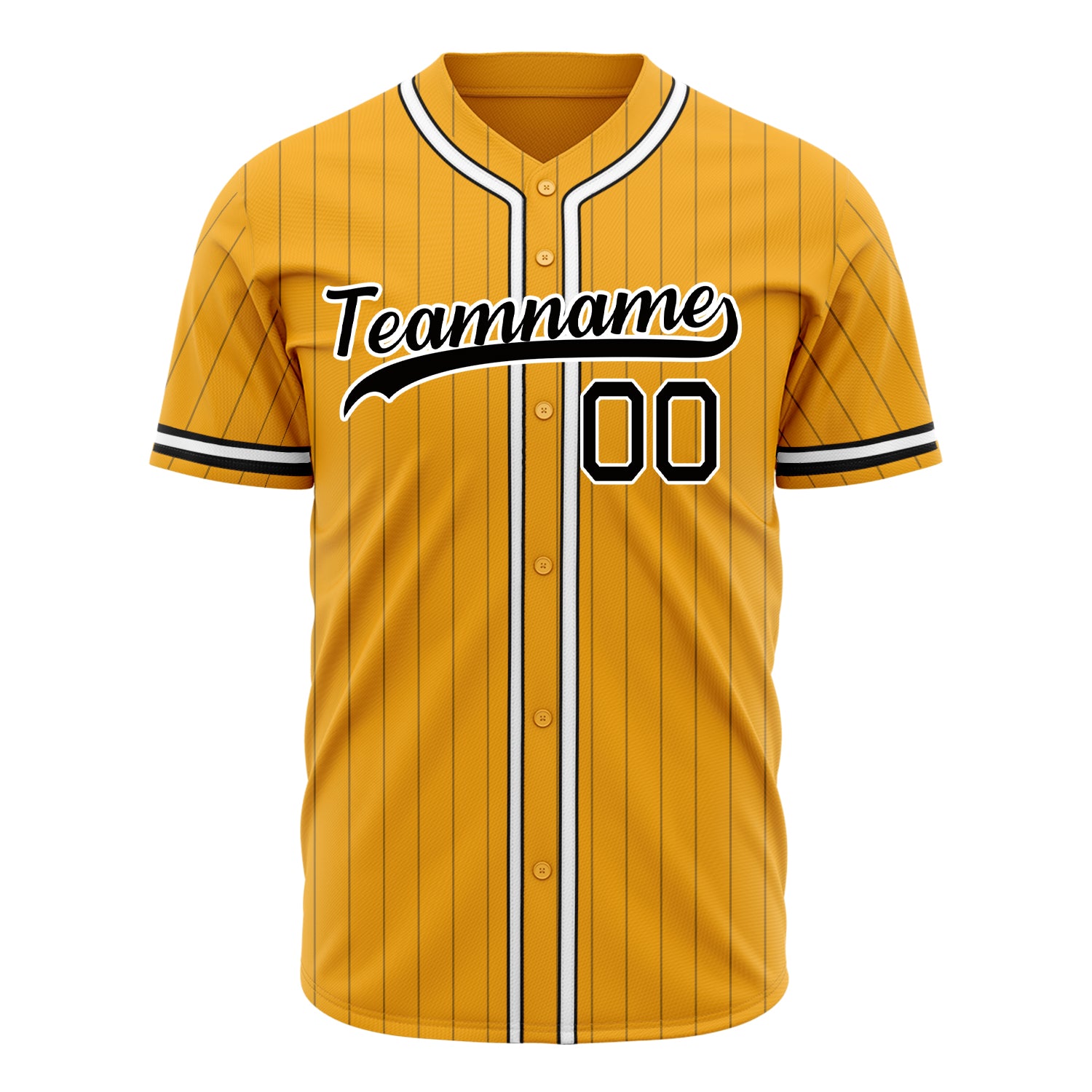 Benutzerdefiniertes Professionelles Gold Schwarz Baseballtrikot