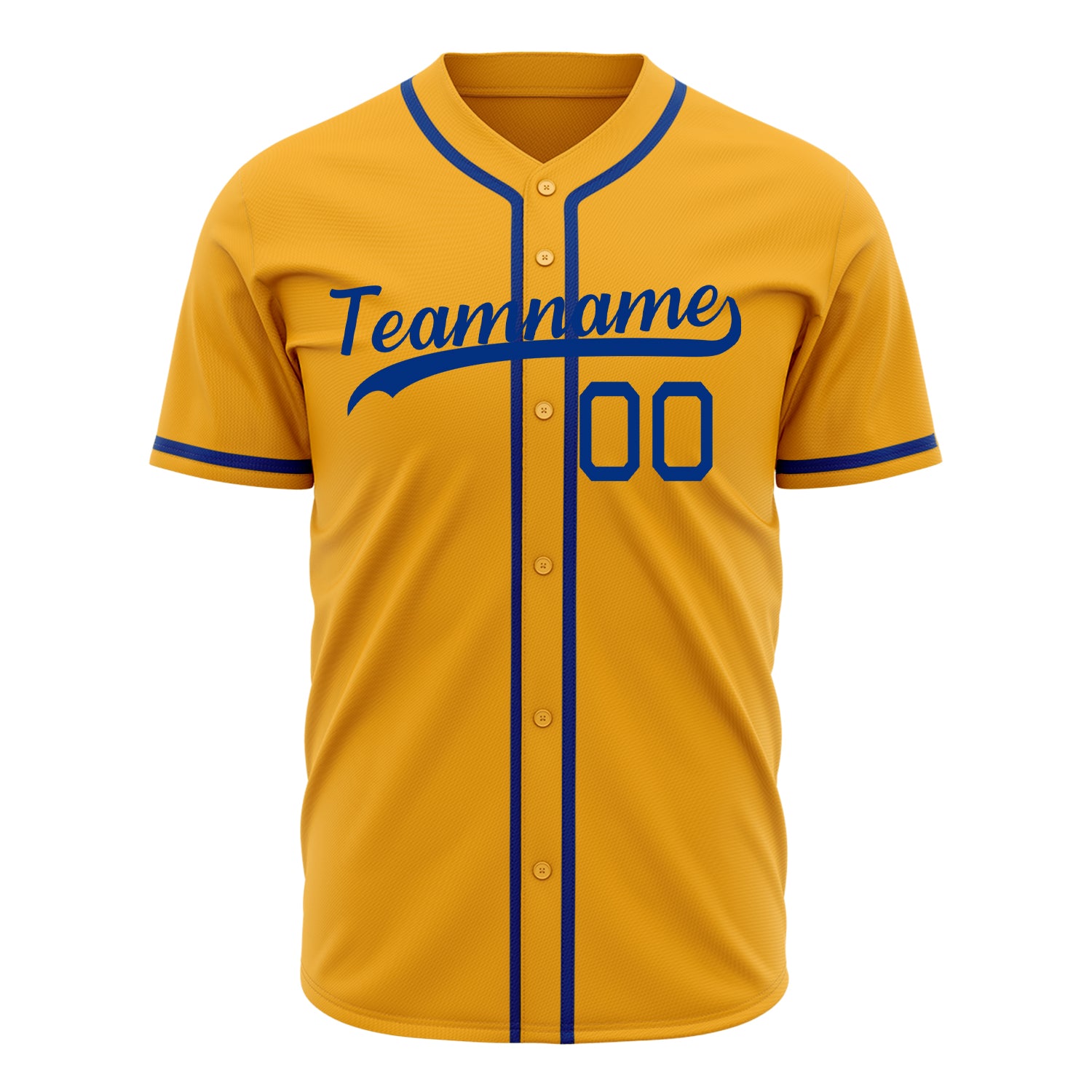 Benutzerdefiniertes Professionelles Gold Königsblau Baseballtrikot