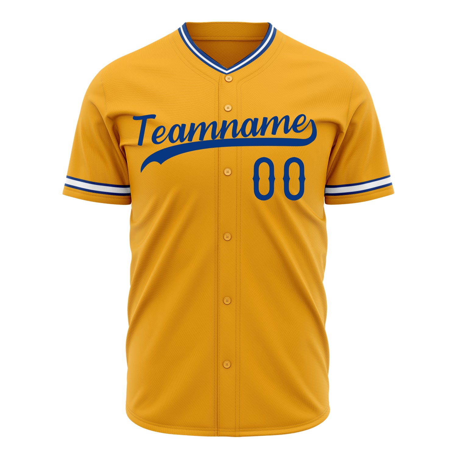 Benutzerdefiniertes Professionelles Gold Königsblau Baseballtrikot