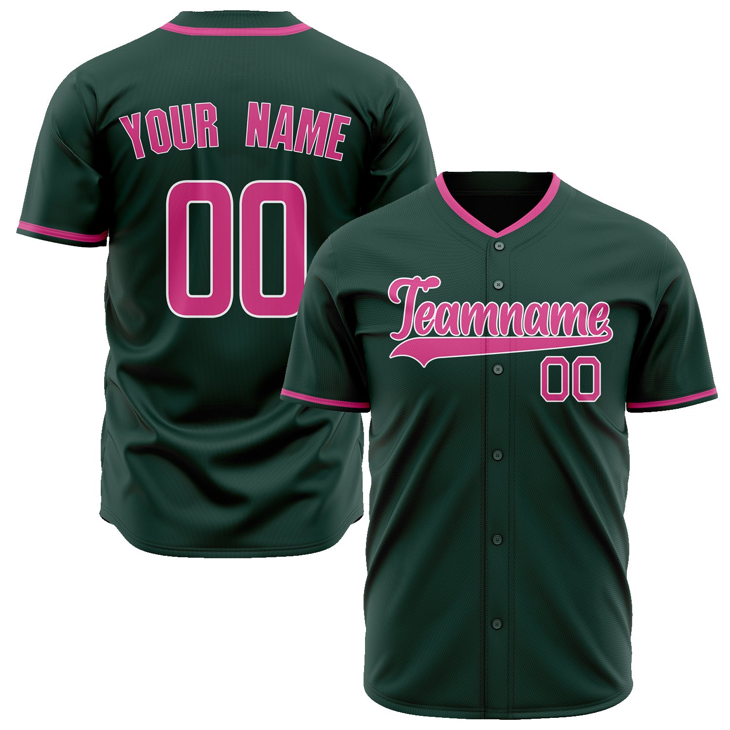 Benutzerdefiniertes Professionelles Grün Rosa Baseballtrikot BB02240604JZ346