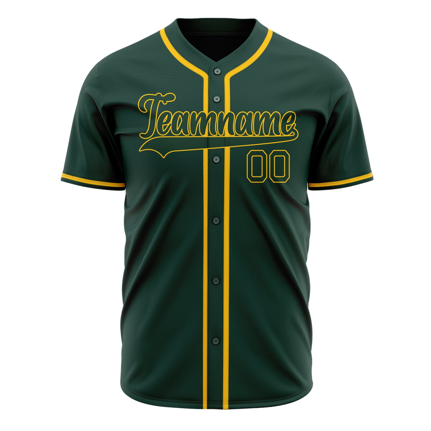 Benutzerdefiniertes Professionelles Grün Gold Baseballtrikot