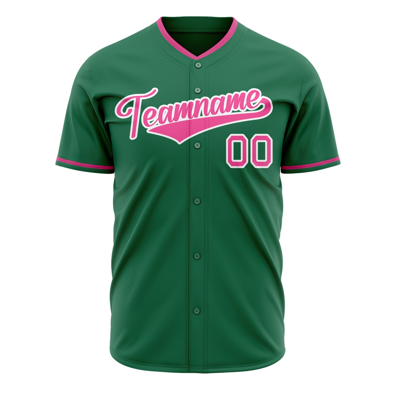 Benutzerdefiniertes Professionelles Kelly Grün Rosa Baseballtrikot