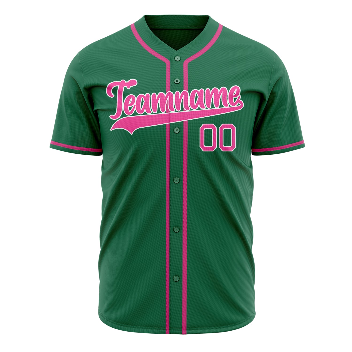 Benutzerdefiniertes Professionelles Kelly Grün Rosa Baseballtrikot