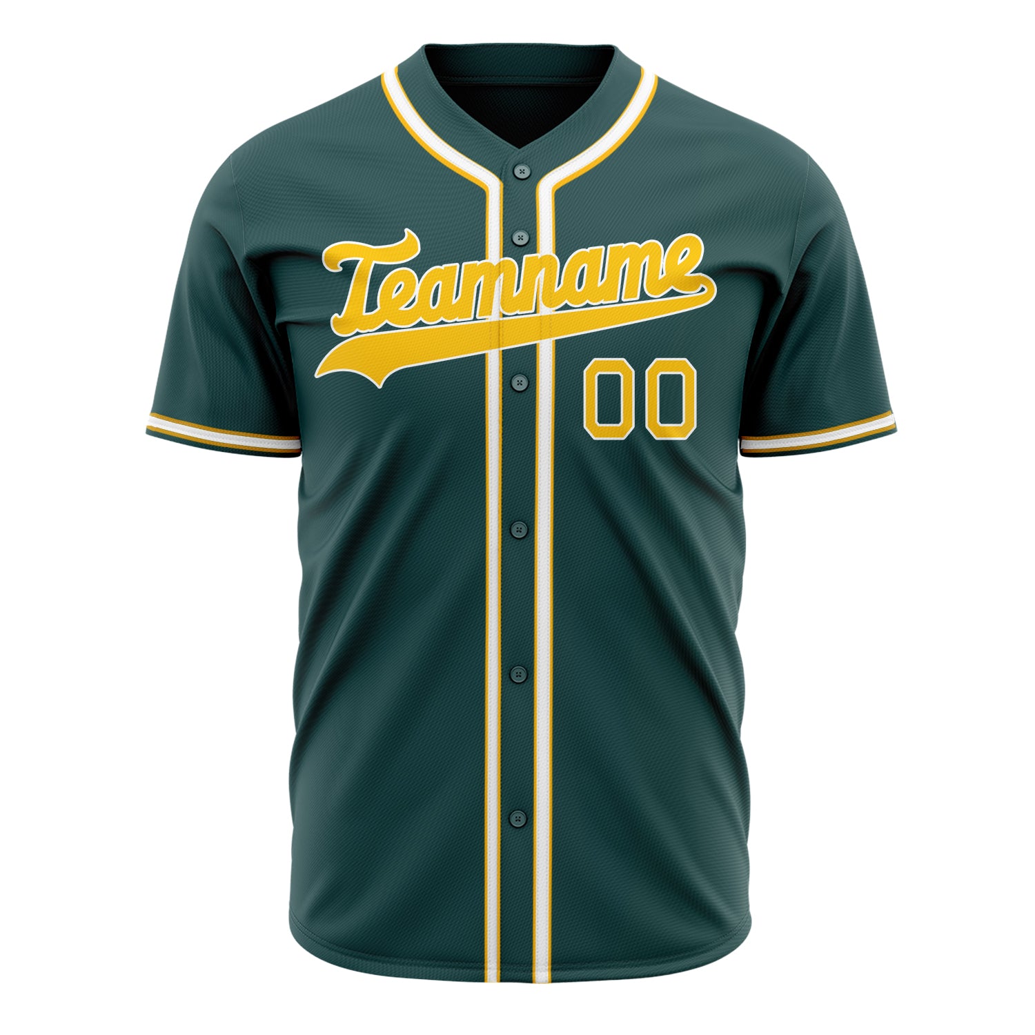 Benutzerdefiniertes Professionelles Mitternachtsgrün Gold Baseballtrikot