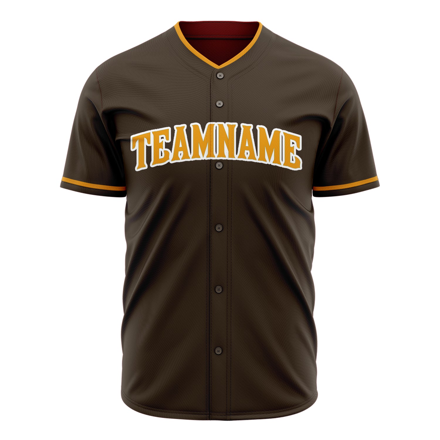 Benutzerdefiniertes Professionelles Braun Gold Baseballtrikot