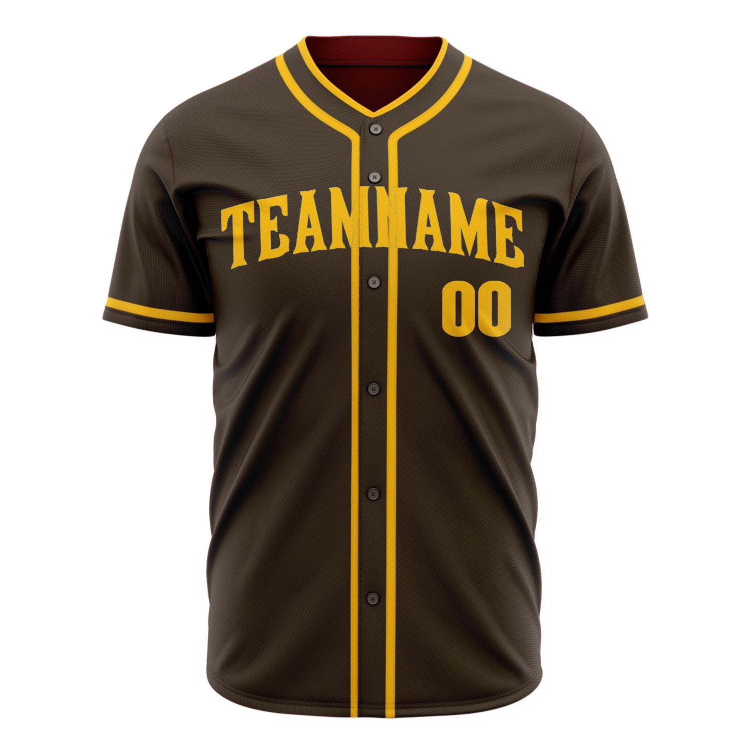 Benutzerdefiniertes Professionelles Braun Gold Baseballtrikot