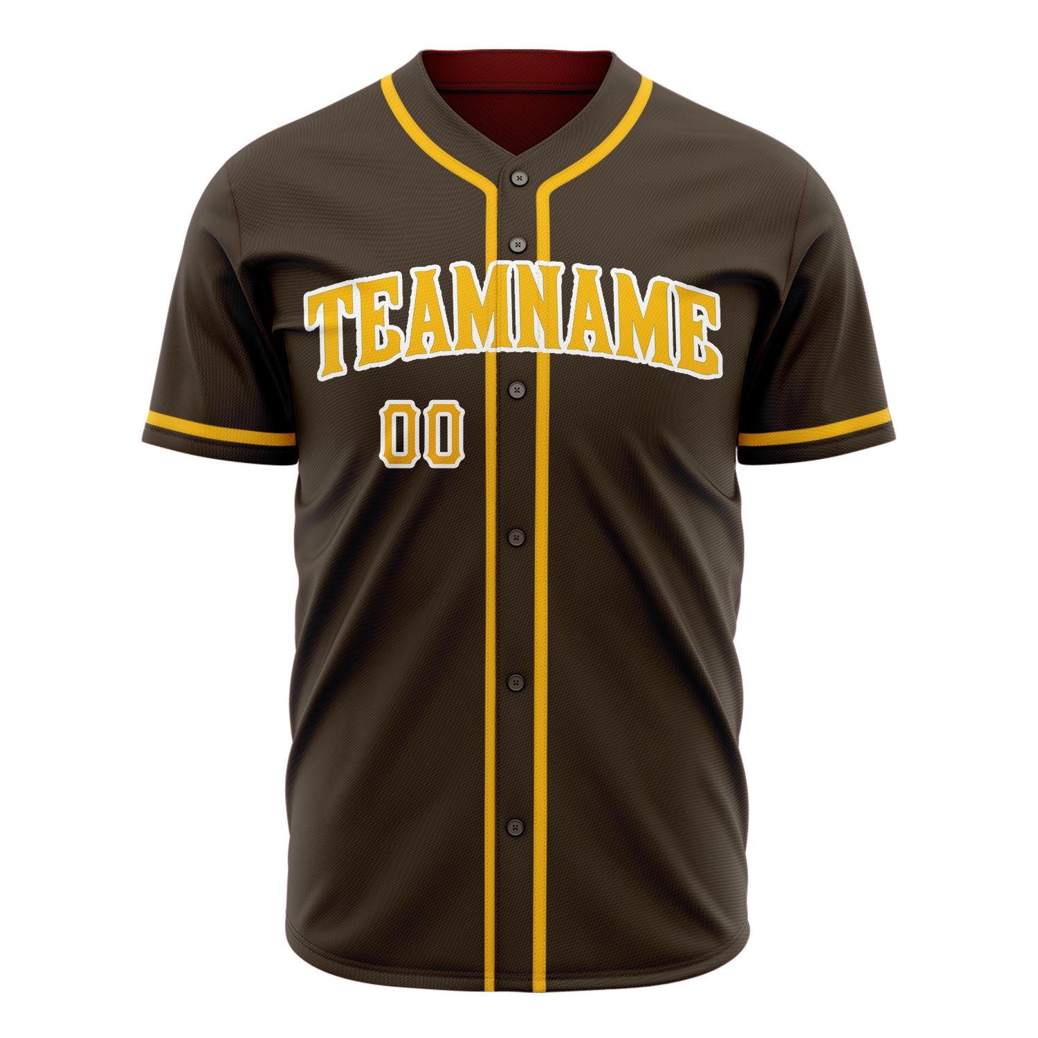 Benutzerdefiniertes Professionelles Braun Gold Baseballtrikot