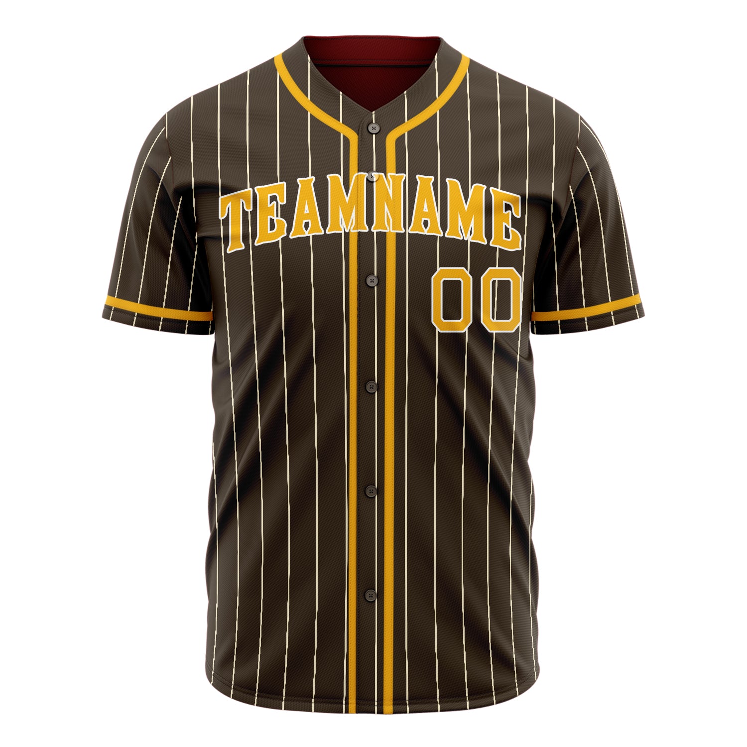 Benutzerdefiniertes Professionelles Braun Gold Baseballtrikot