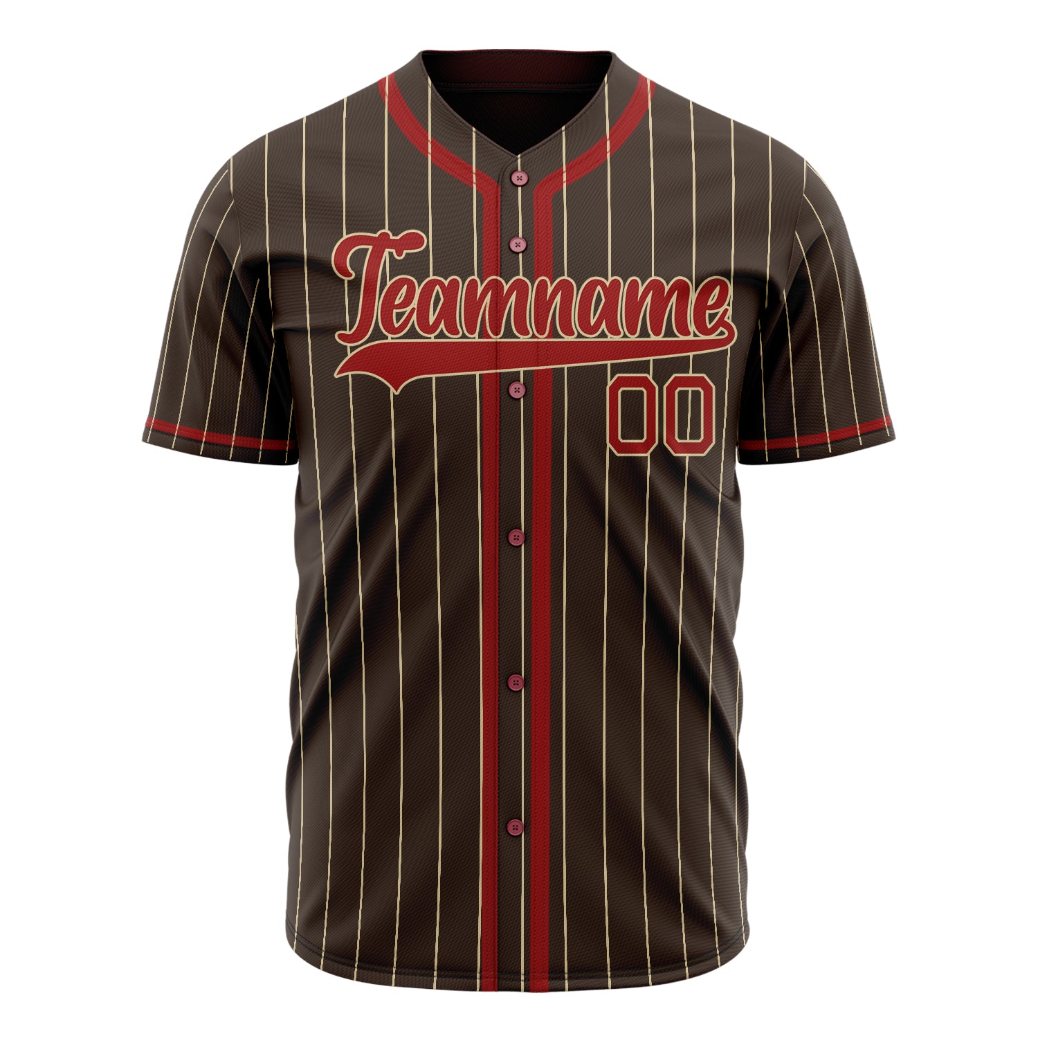 Benutzerdefiniertes Professionelles Braun Rot Baseballtrikot