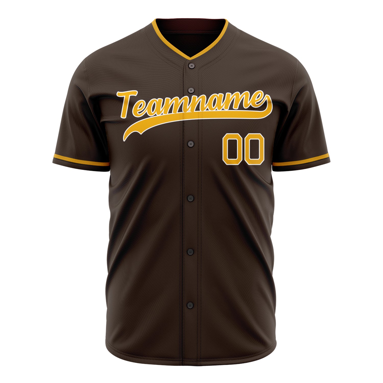 Benutzerdefiniertes Professionelles Braun Gold Baseballtrikot