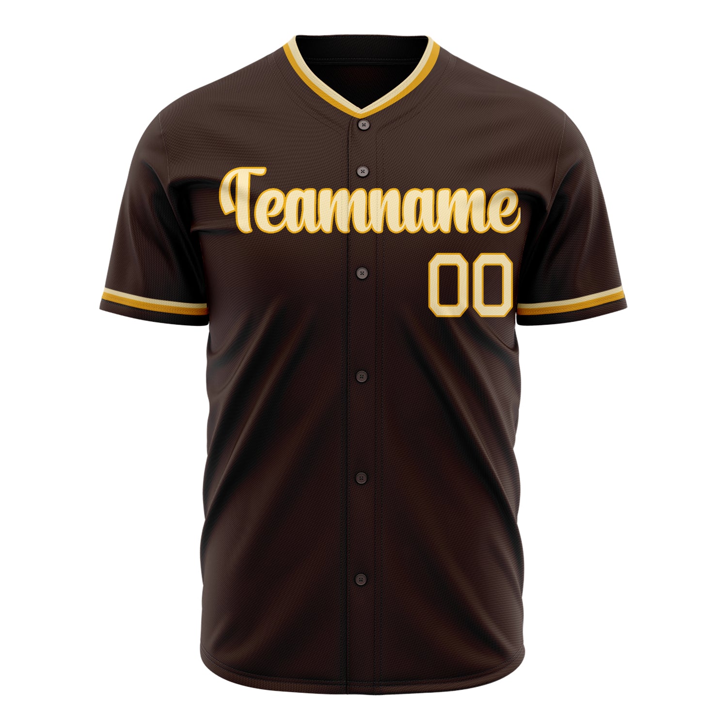 Benutzerdefiniertes Professionelles Braun Creme Baseballtrikot