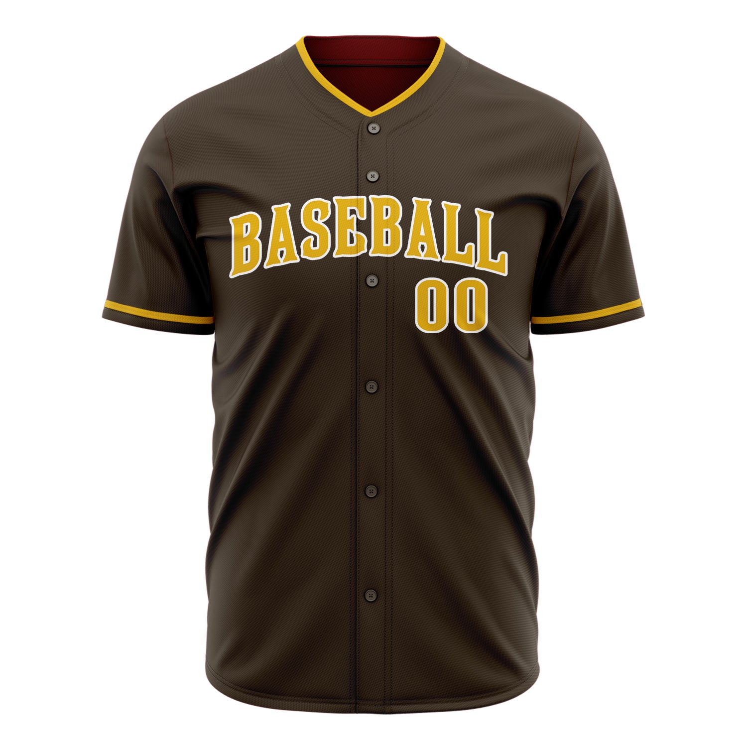 Benutzerdefiniertes Professionelles Braun Gold Baseballtrikot