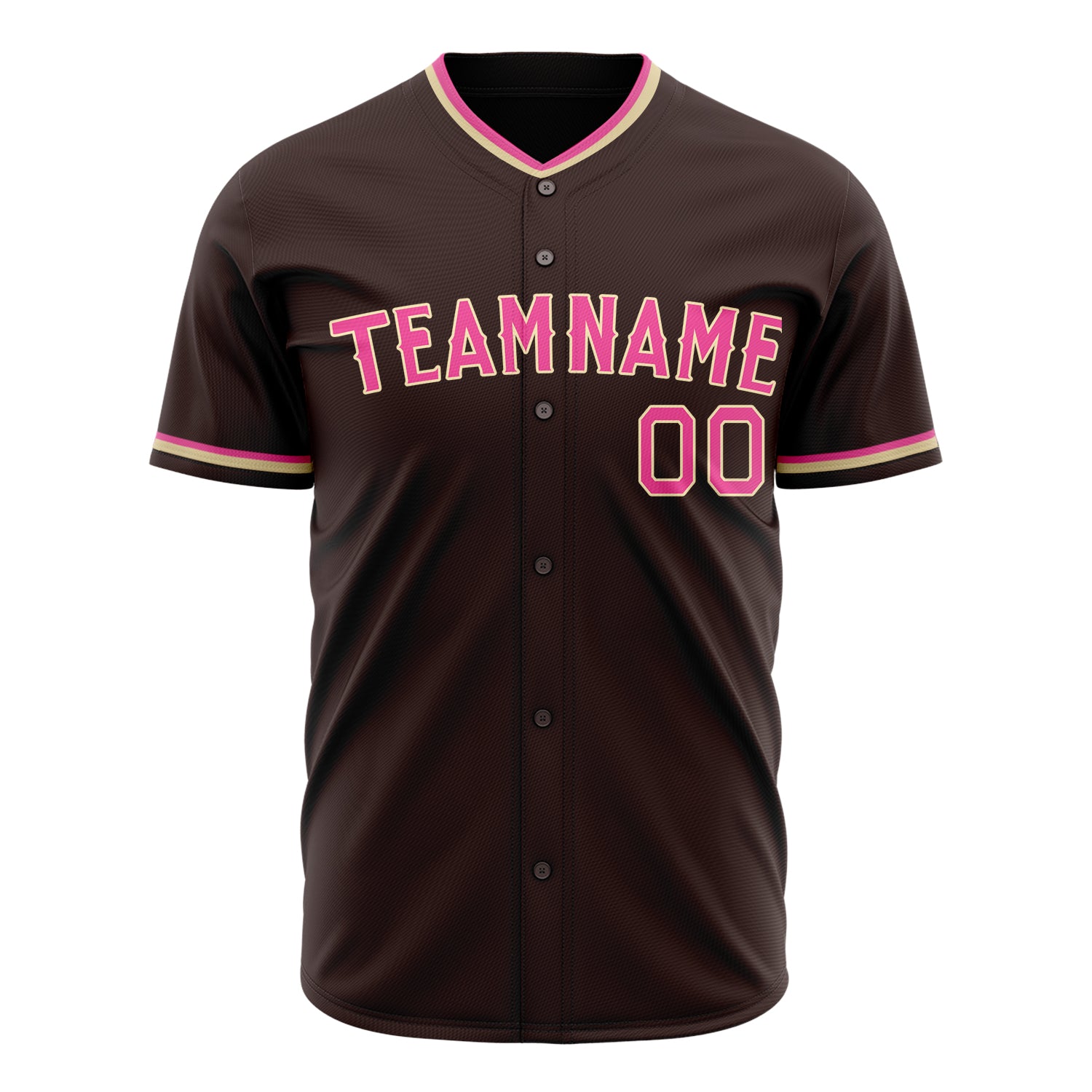 Benutzerdefiniertes Professionelles Braun Rosa Baseballtrikot