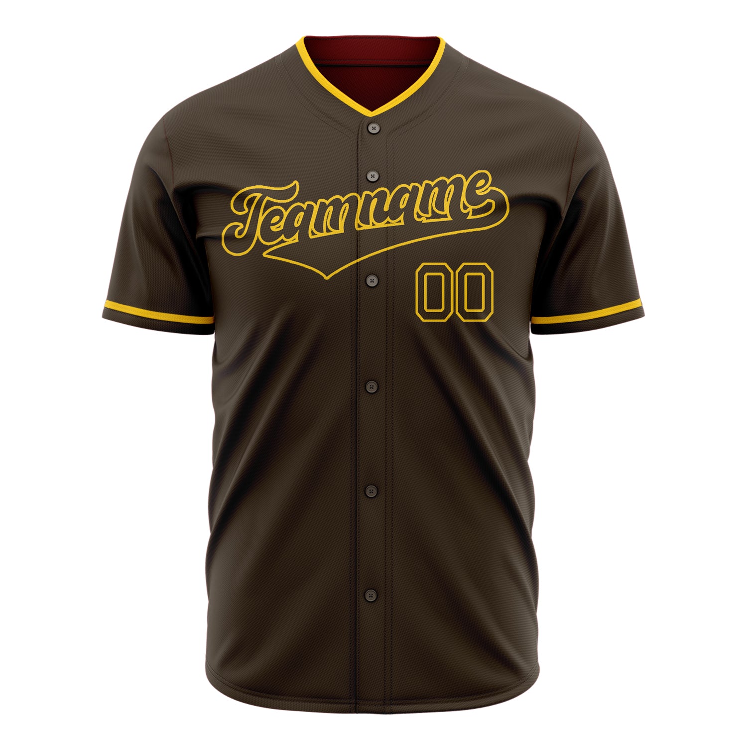 Benutzerdefiniertes Professionelles Braun Gold Baseballtrikot