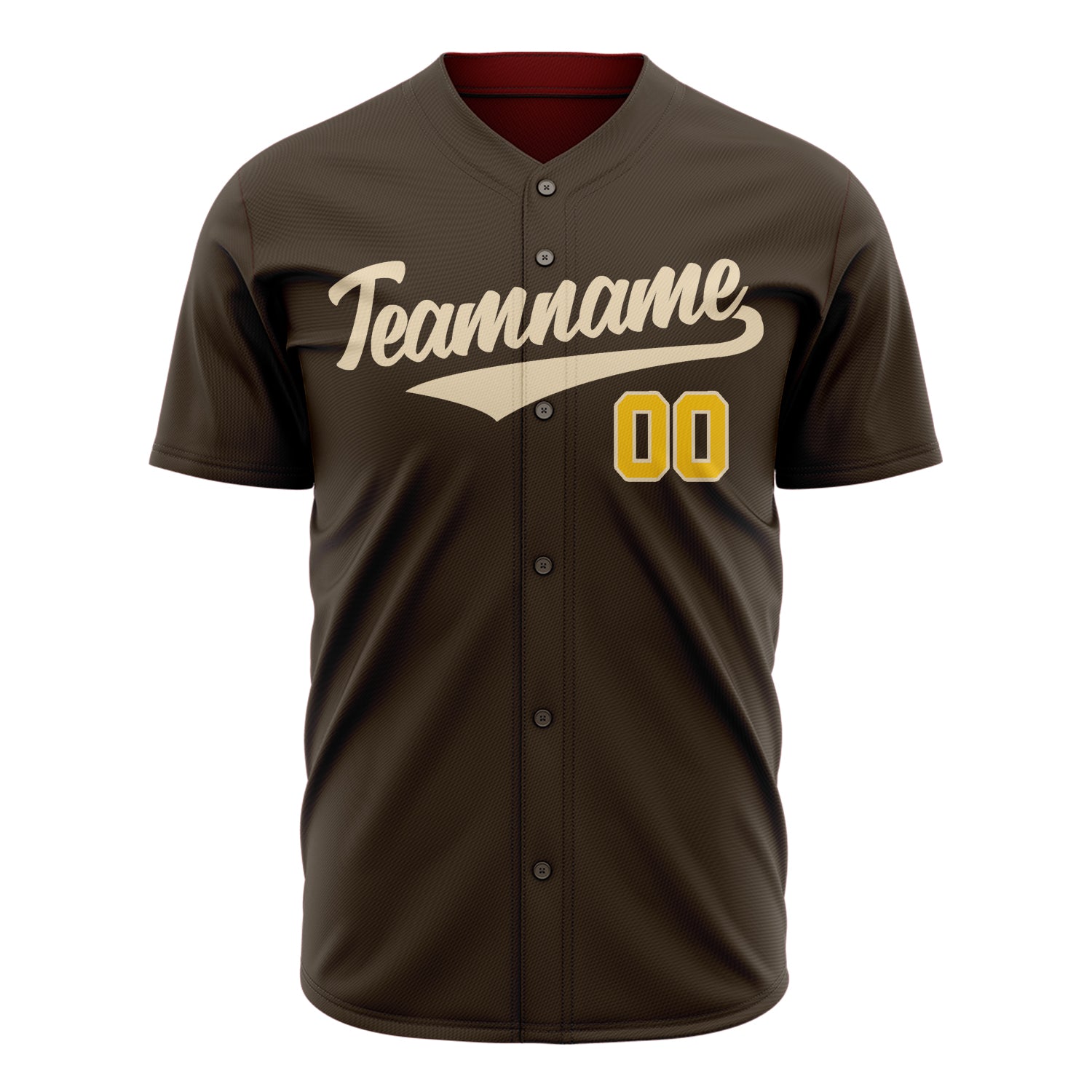 Benutzerdefiniertes Professionelles Braun Creme Baseballtrikot