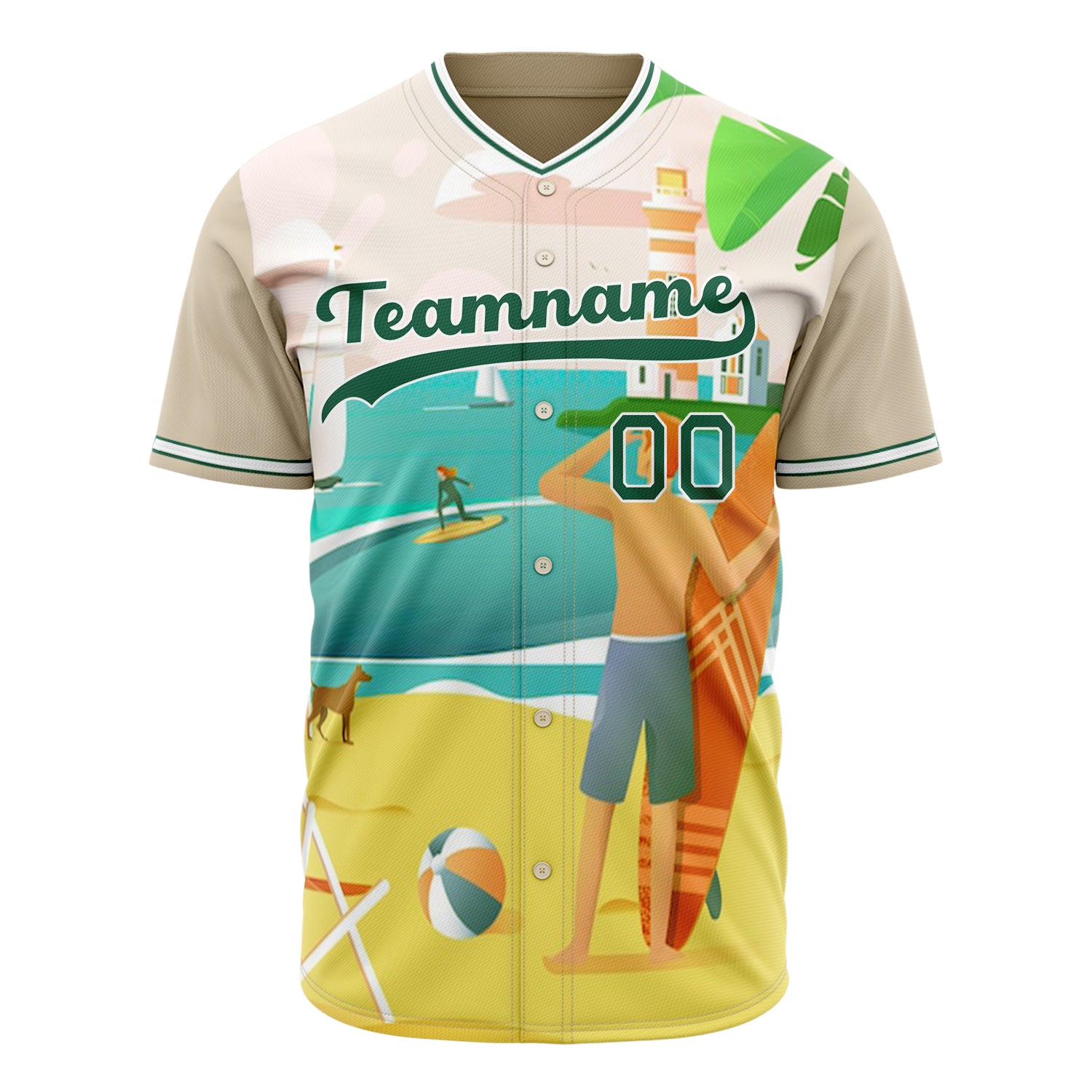 Benutzerdefiniertes Professionelles Sand Kelly Grün Baseballtrikot