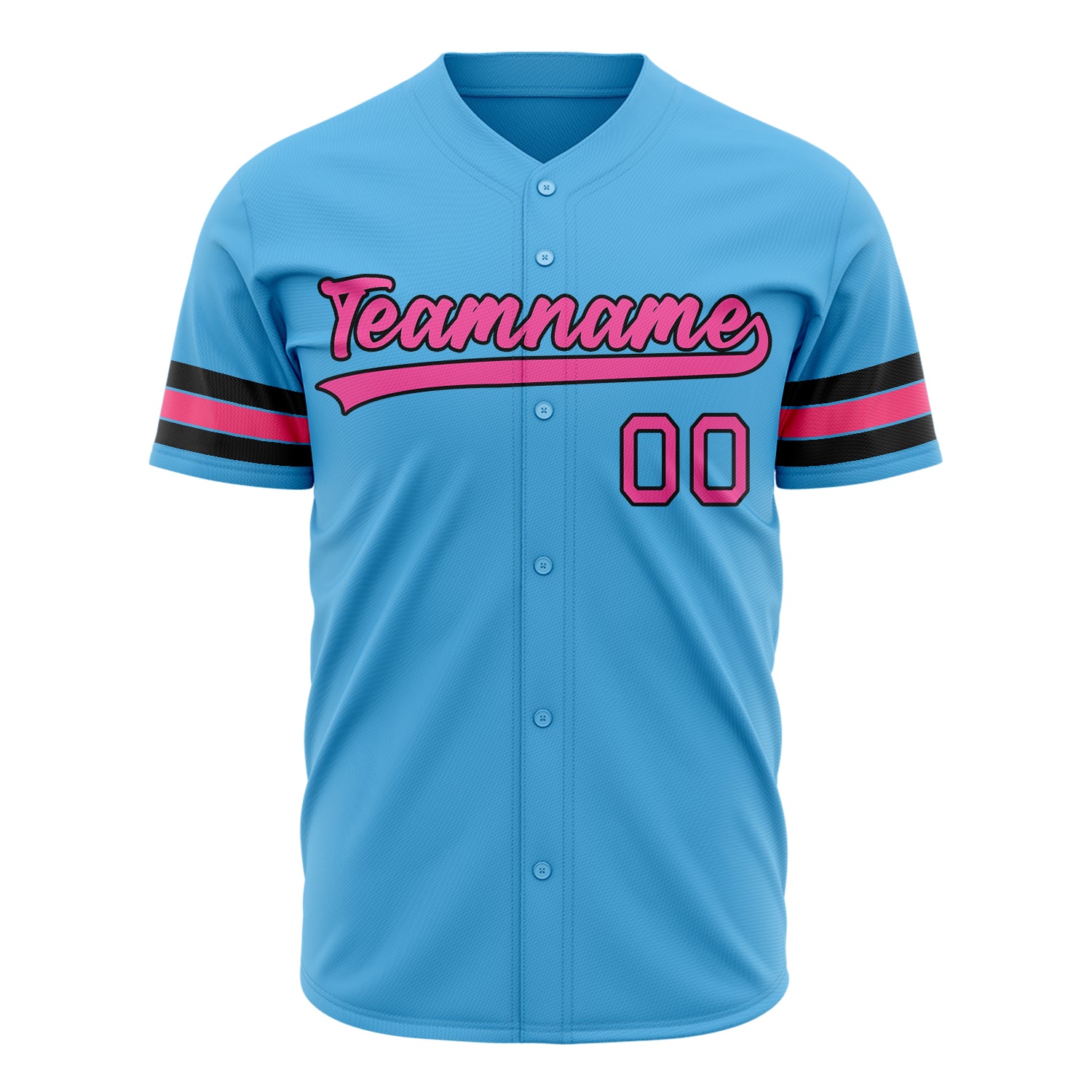 Benutzerdefiniertes Professionelles Himmelblau Rosa Baseballtrikot