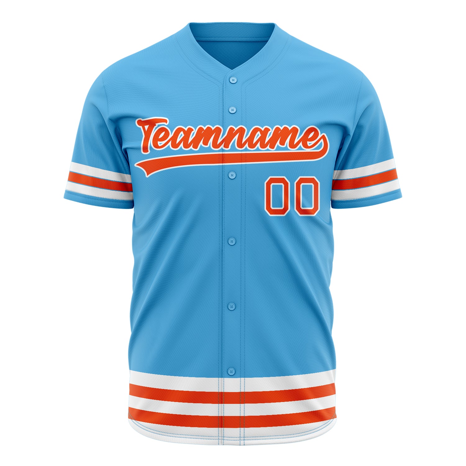 Benutzerdefiniertes Professionelles Himmelblau Orange Baseballtrikot