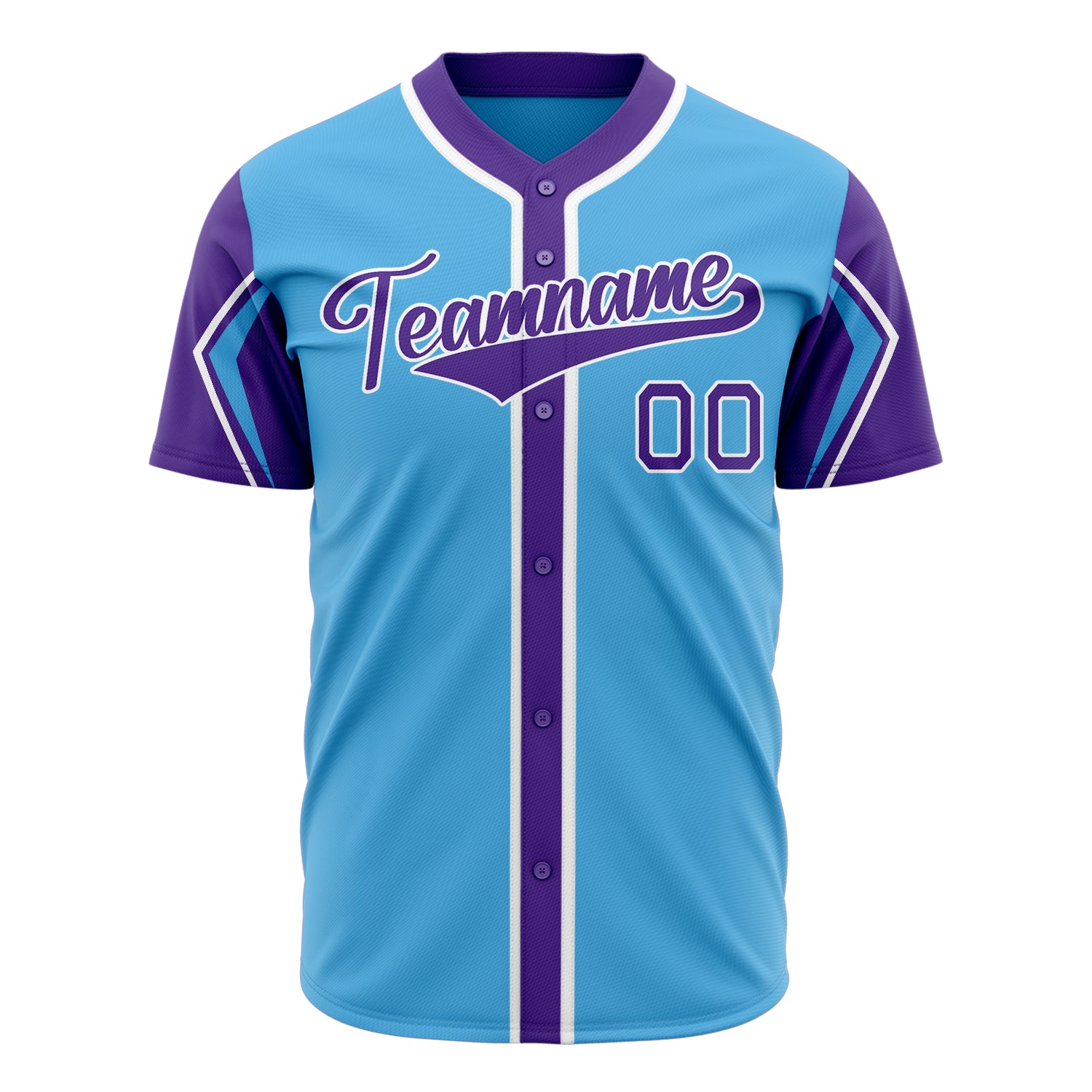 Benutzerdefiniertes Professionelles Himmelblau Lila Baseballtrikot