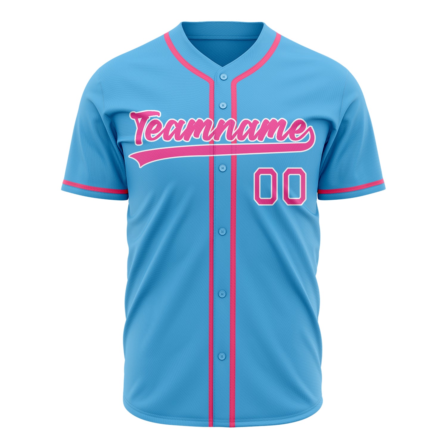 Benutzerdefiniertes Professionelles Himmelblau Rosa Baseballtrikot