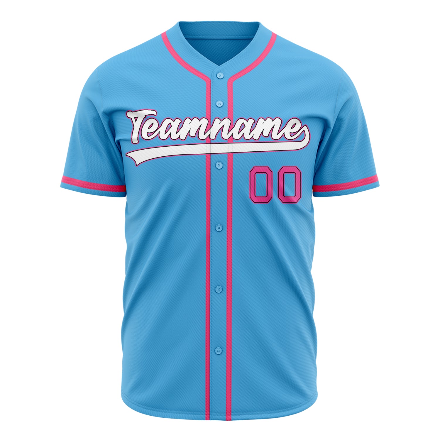 Benutzerdefiniertes Professionelles Himmelblau Rosa Baseballtrikot