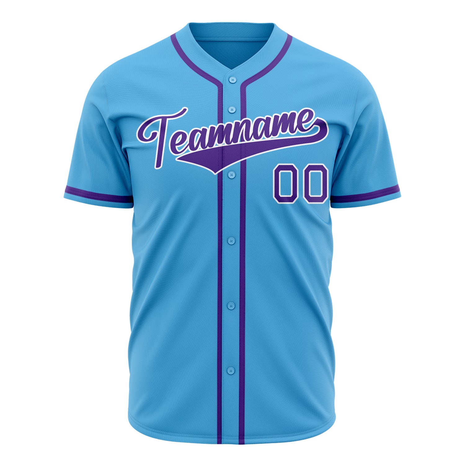 Benutzerdefiniertes Professionelles Himmelblau Lila Baseballtrikot