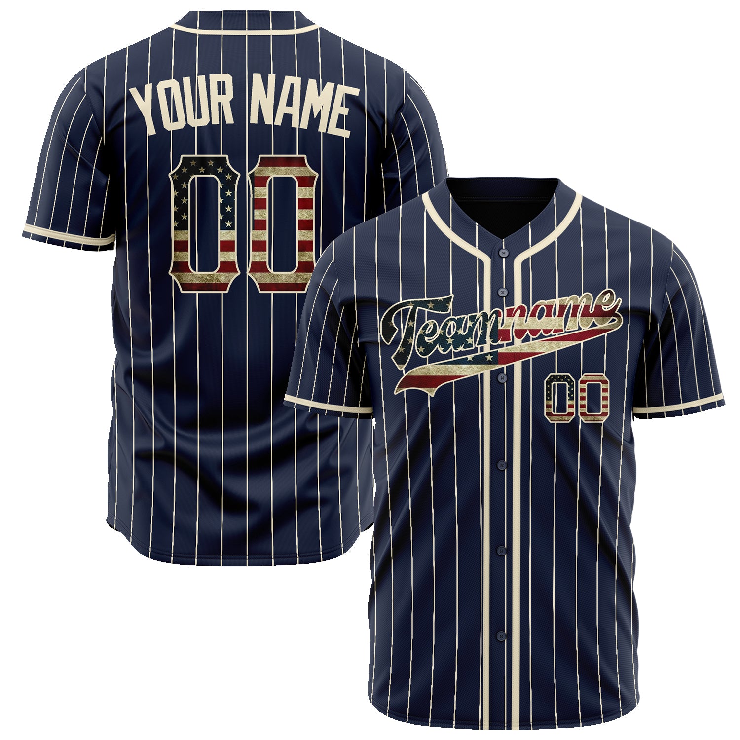 Benutzerdefiniertes Professionelles Navy Creme Baseballtrikot BB02240604WY450