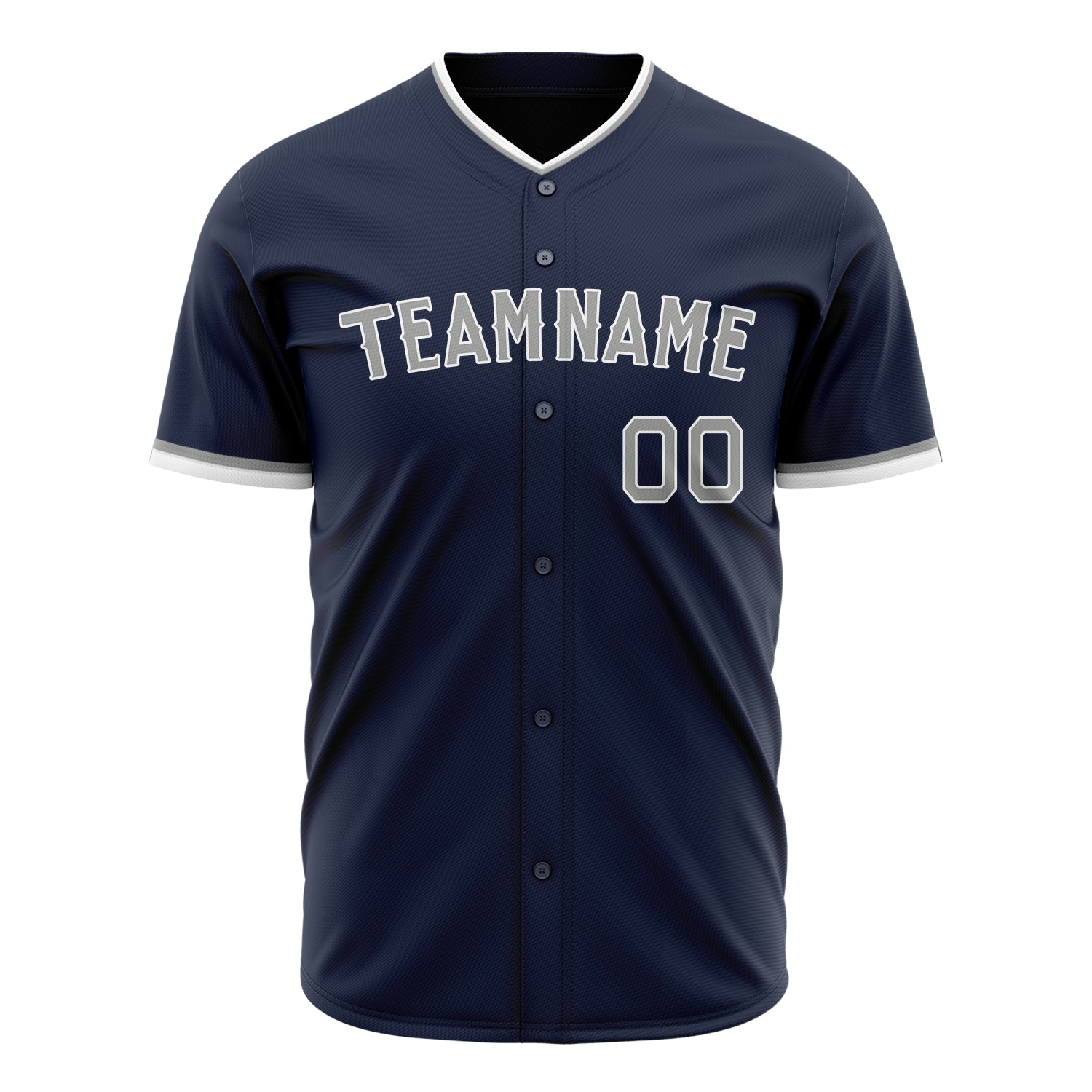 Benutzerdefiniertes Professionelles Navy Grau Baseballtrikot