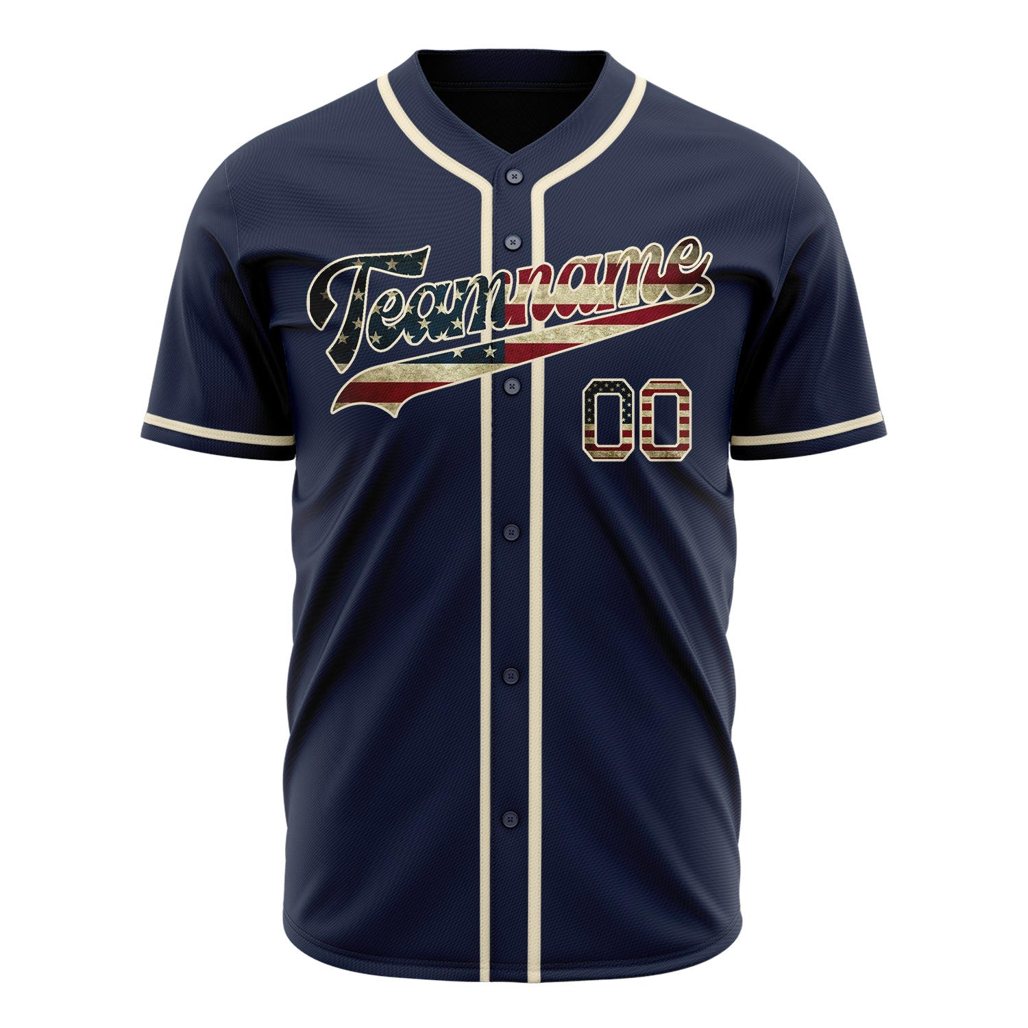 Benutzerdefiniertes Professionelles Navy Creme Baseballtrikot