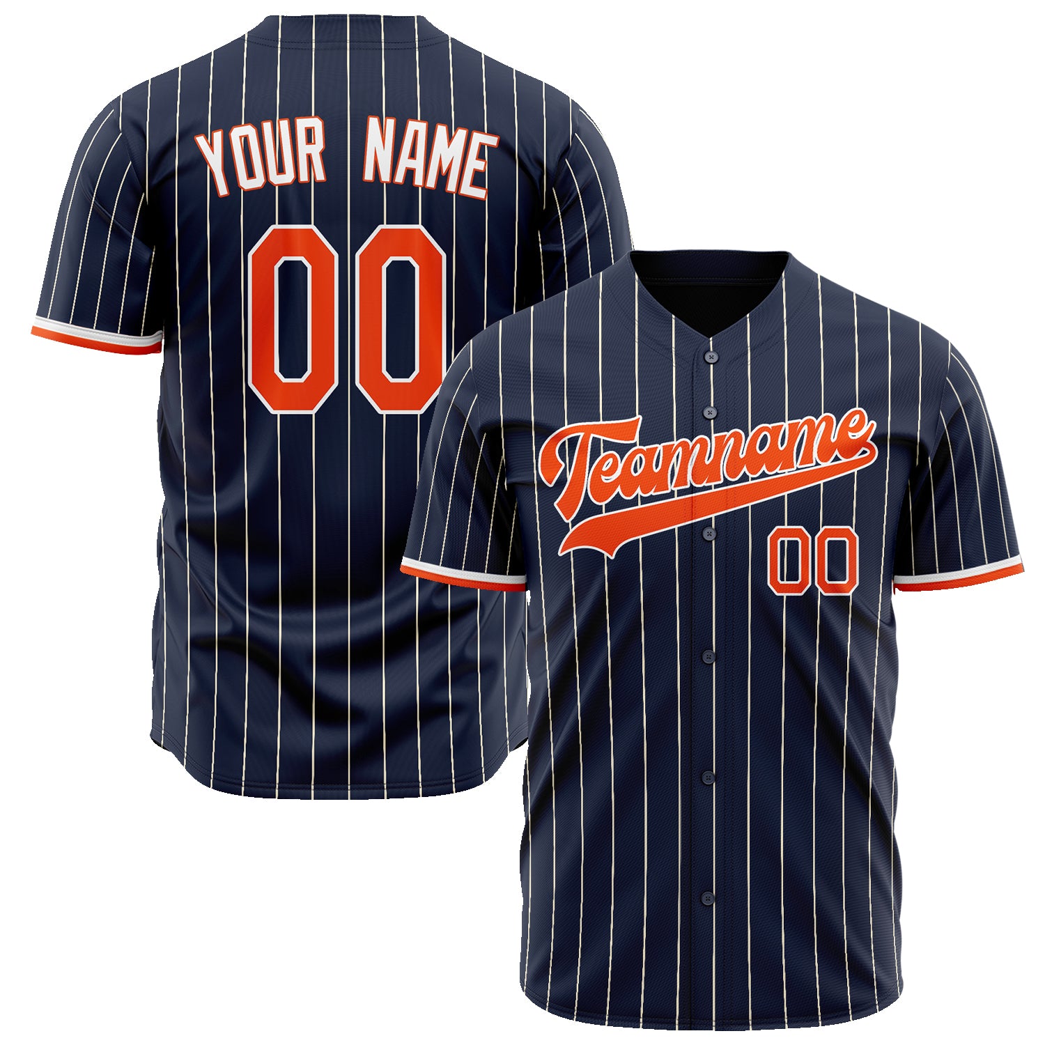 Benutzerdefiniertes Professionelles Navy Orange Baseballtrikot BB02240604WY456