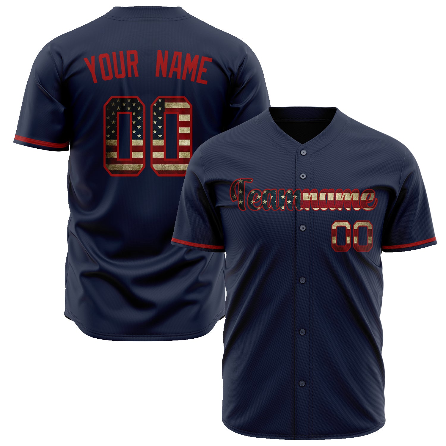 Benutzerdefiniertes Professionelles Navy Rot Baseballtrikot BB02240604WY460