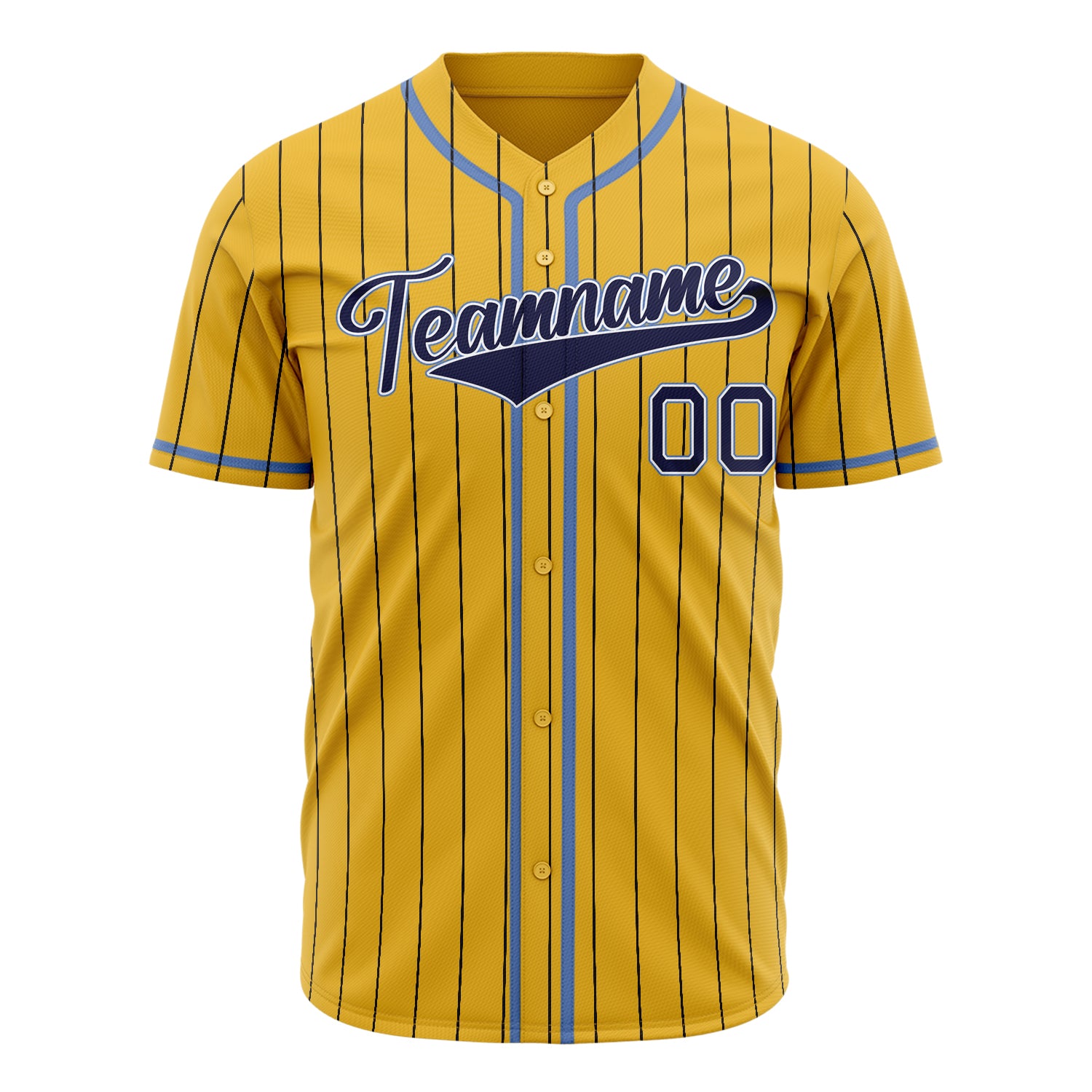 Benutzerdefiniertes Professionelles Gelb Marineblau Baseballtrikot