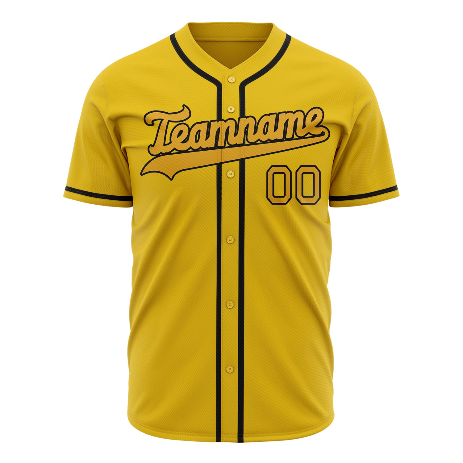 Benutzerdefiniertes Professionelles Gelb Gold Baseballtrikot