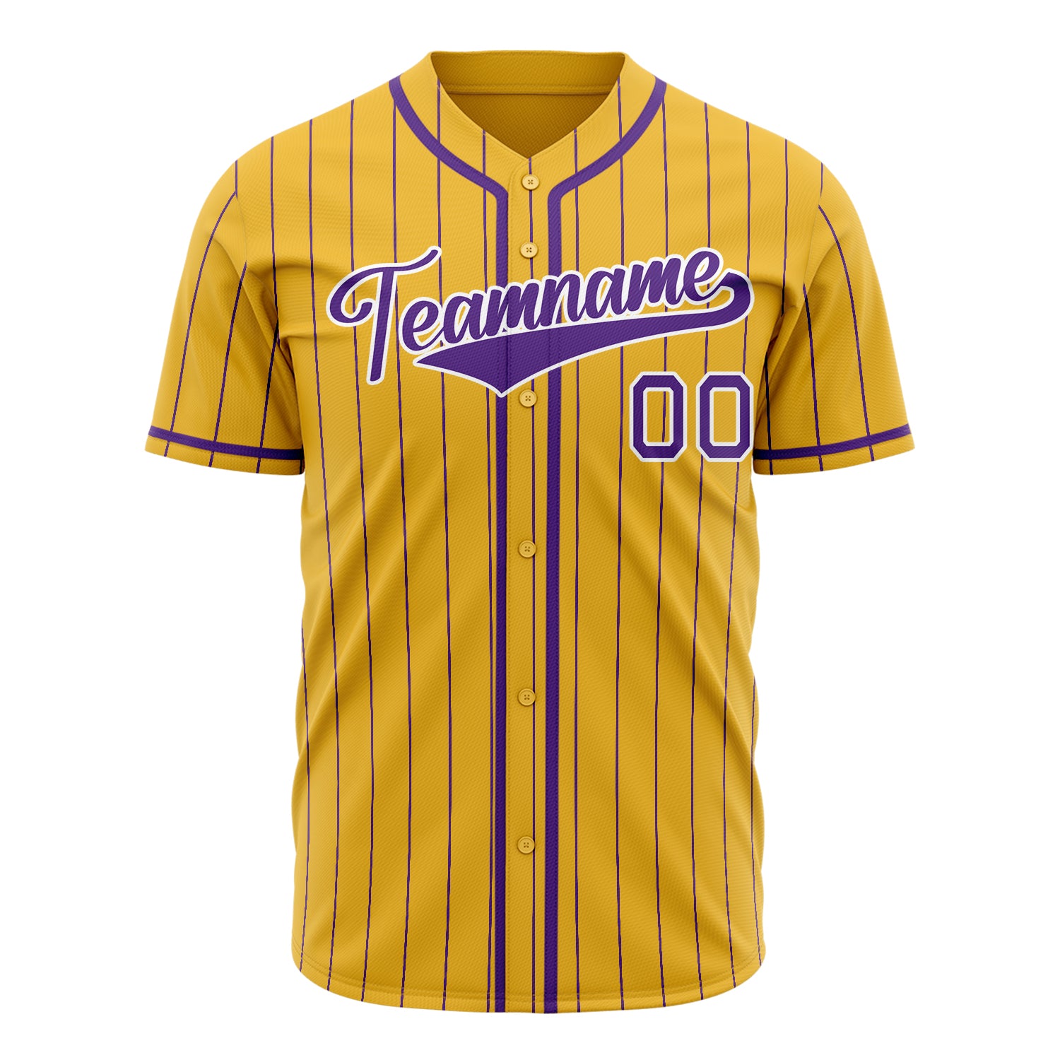 Benutzerdefiniertes Professionelles Gelb Lila Baseballtrikot