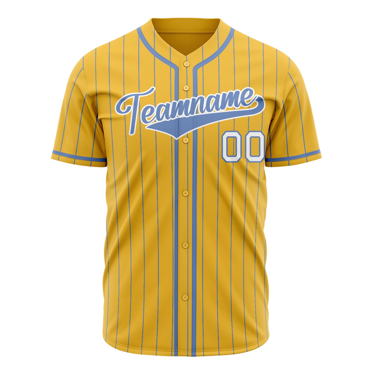 Benutzerdefiniertes Professionelles Gelb Hellblau Baseballtrikot